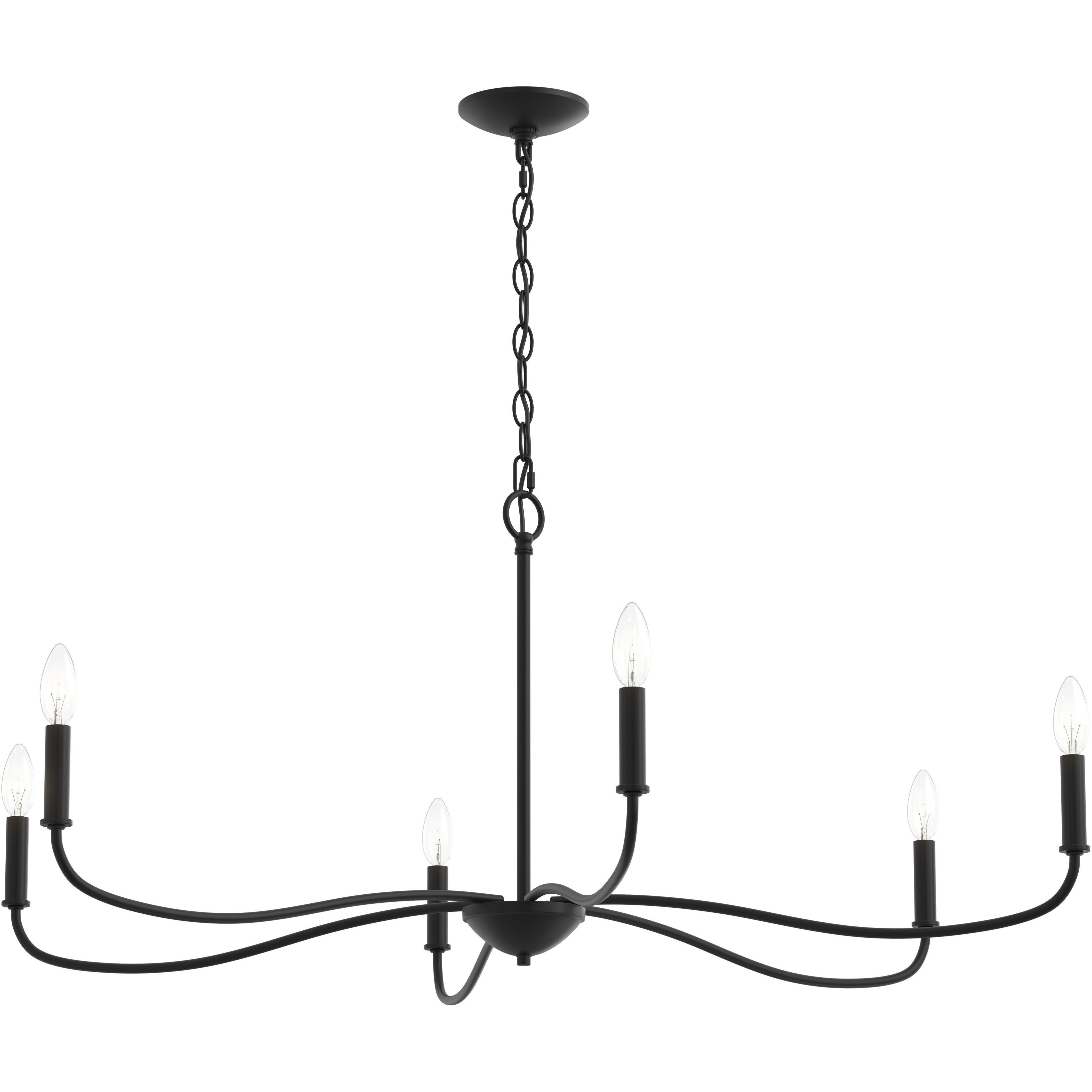 Ilia 6 Light 42.25 inch Matte Black Chandelier Ceiling Light