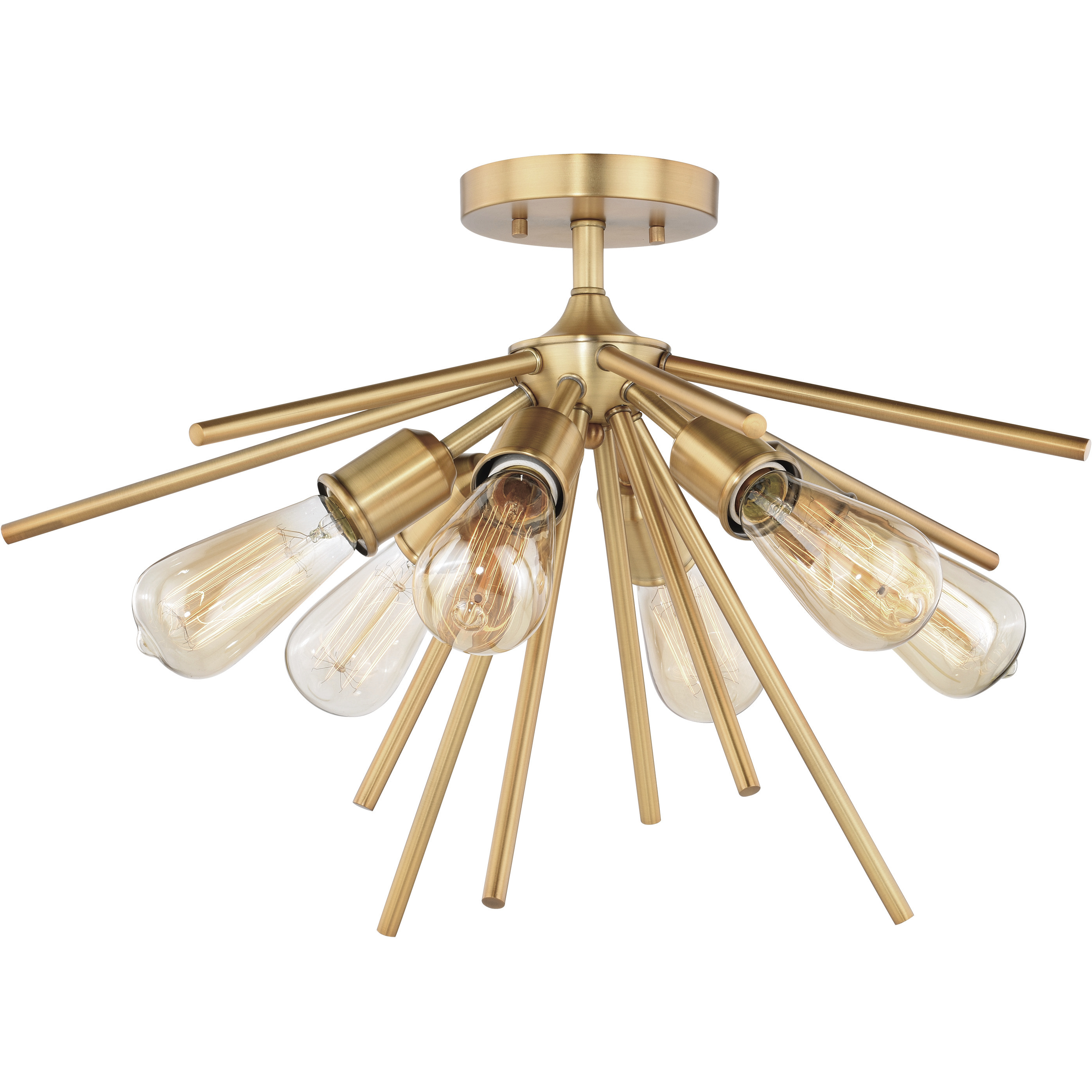 Estelle LED 24 inch Natural Brass Semi-Flush Mount Ceiling Light