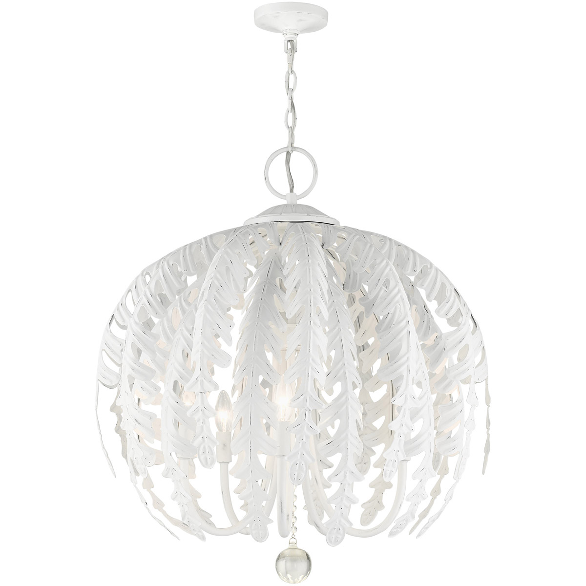 Acanthus 5 Light 26 inch Antique White Chandelier Ceiling Light
