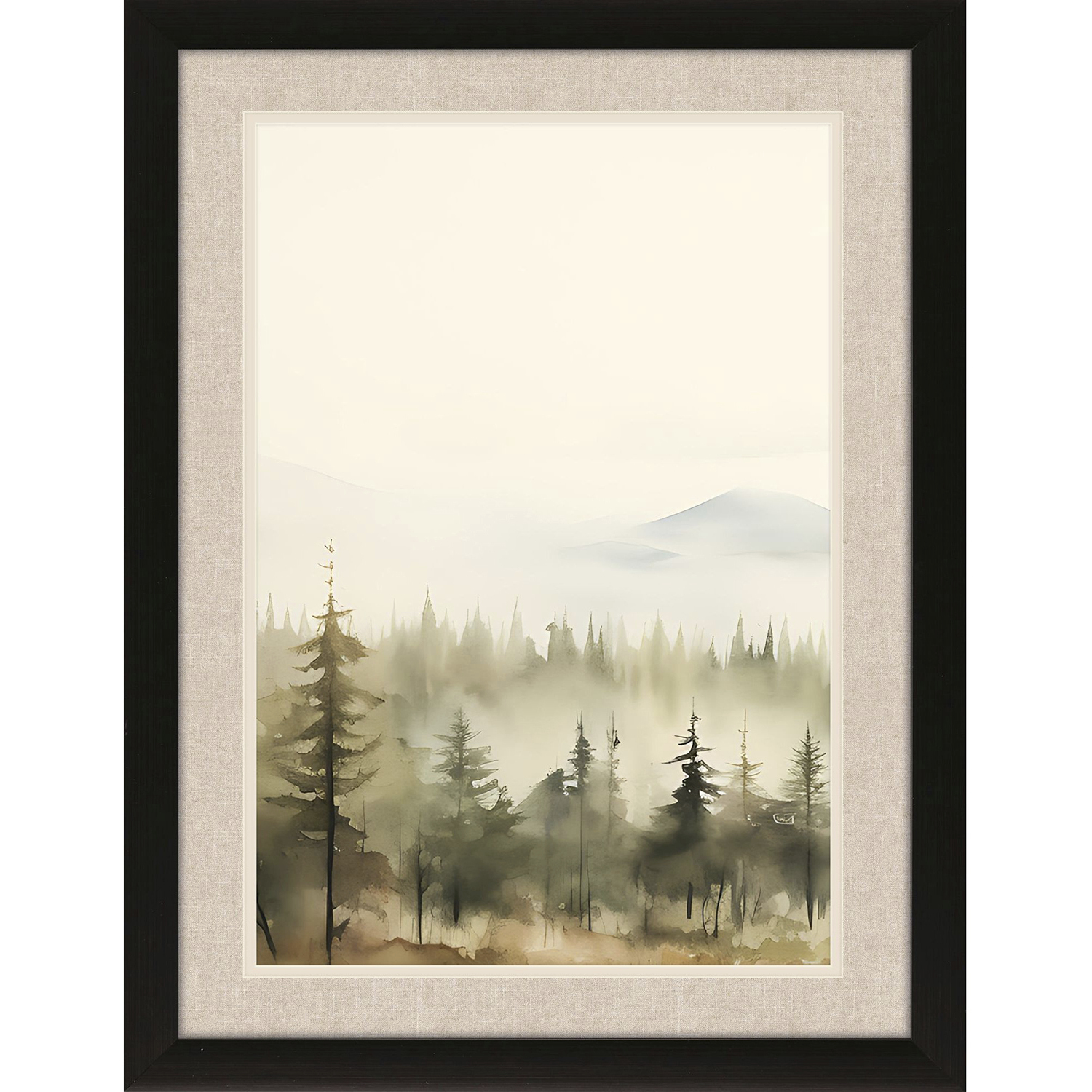 Mountain Glimpse Green and Blue and Brown Framed Art, Propac