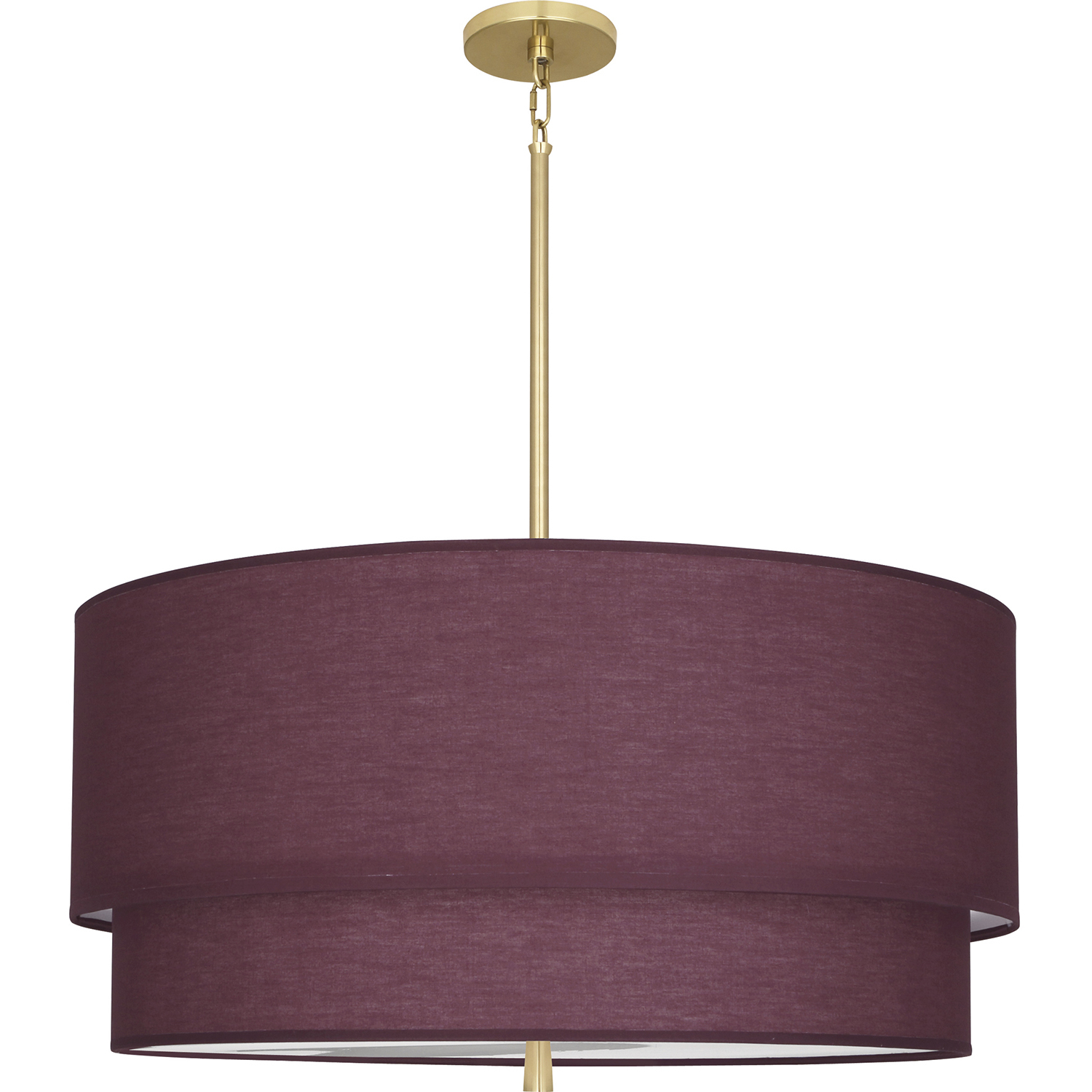 Decker 3 Light 30 inch Modern Brass Pendant Ceiling Light in Vintage Wine