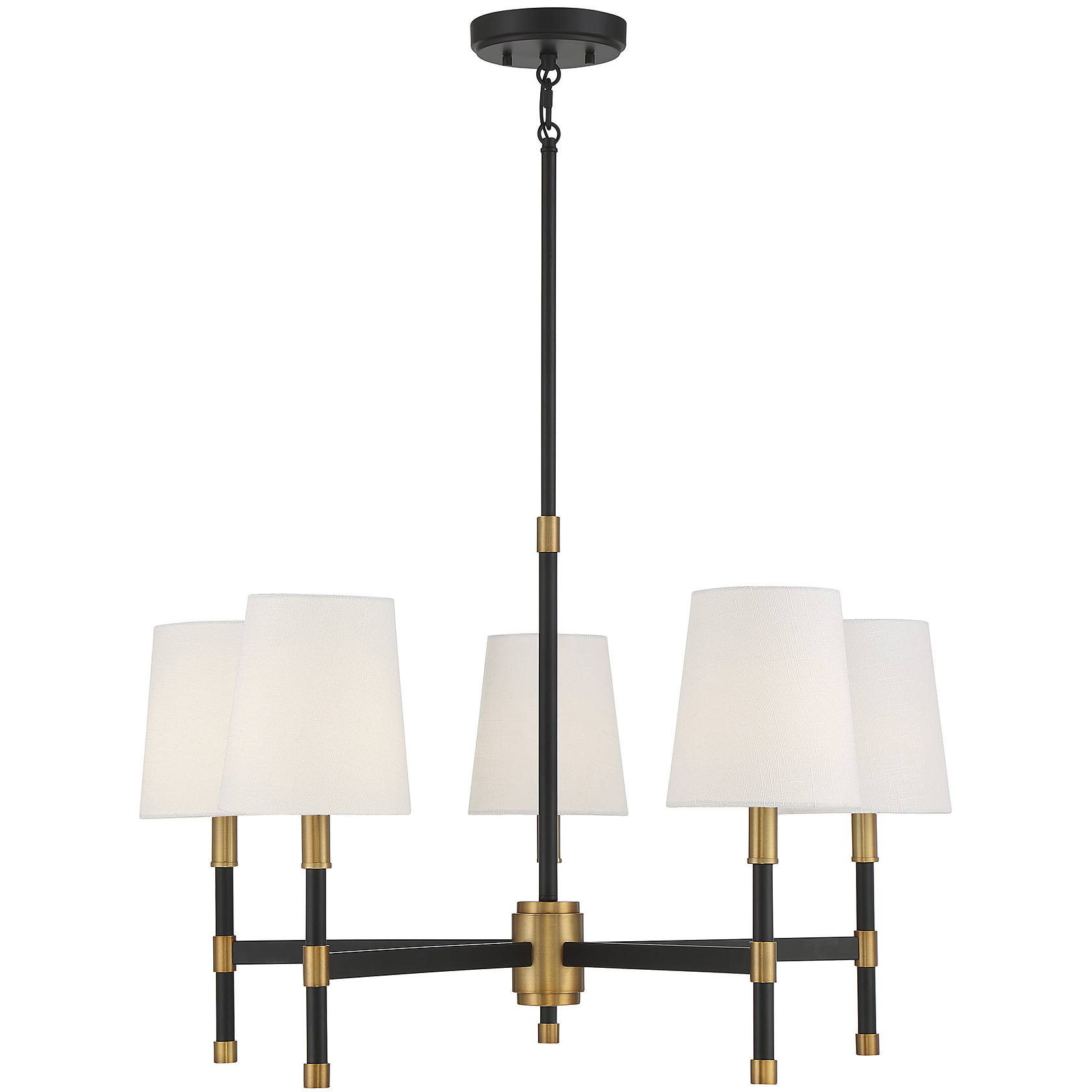 Brody 5 Light 28 inch Black with Warm Brass Accents Chandelier Ceiling Light, Essentials