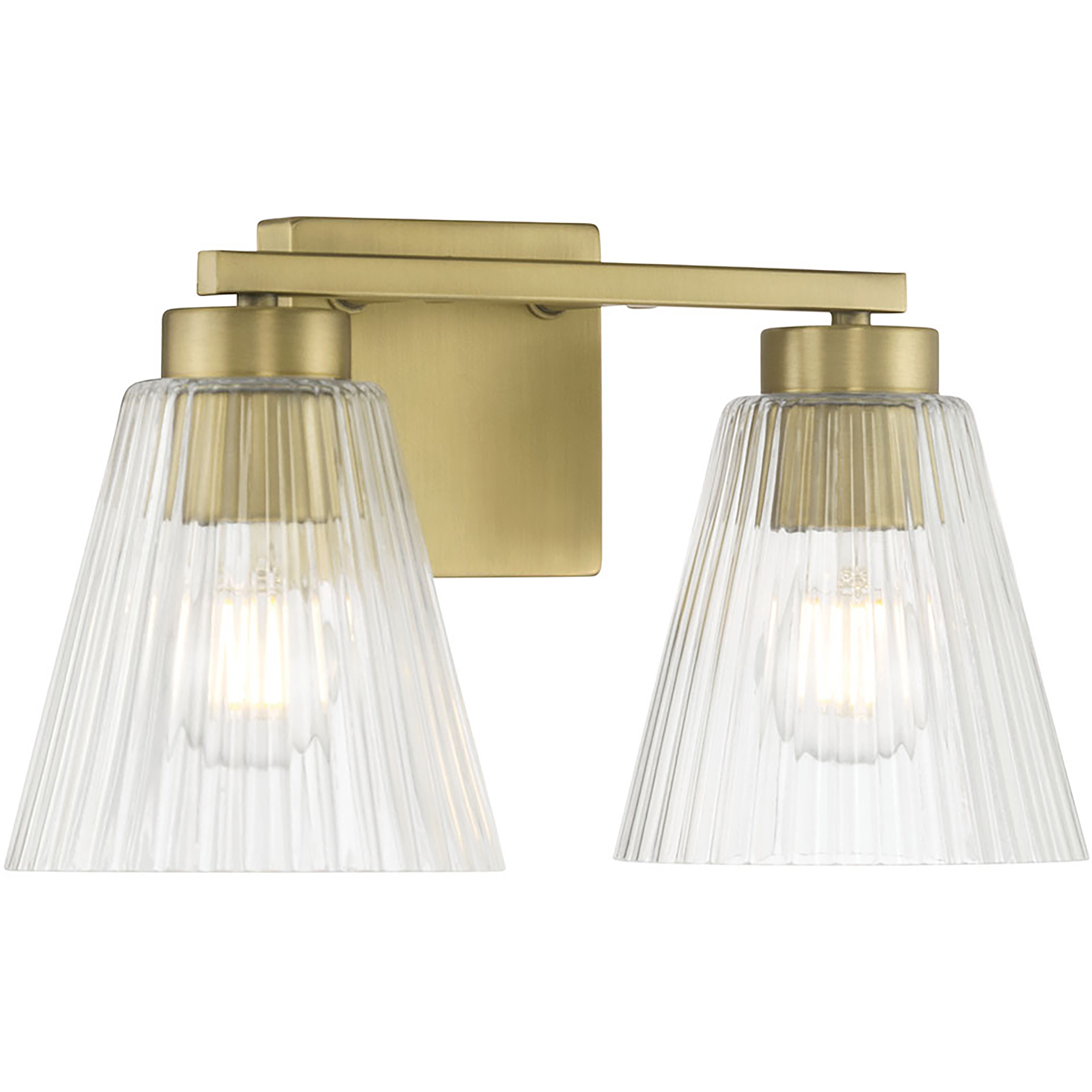 Riville 2 Light 13.75 inch Vintage Brass Bathroom Vanity Light Wall Light
