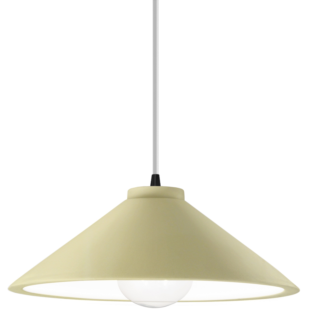 Radiance Collection - Flare 1 Light 11.75 inch Vanilla Gloss and Matte Black Pendant Ceiling Light in Replaceable Bulb, White, Form+Finish+Function