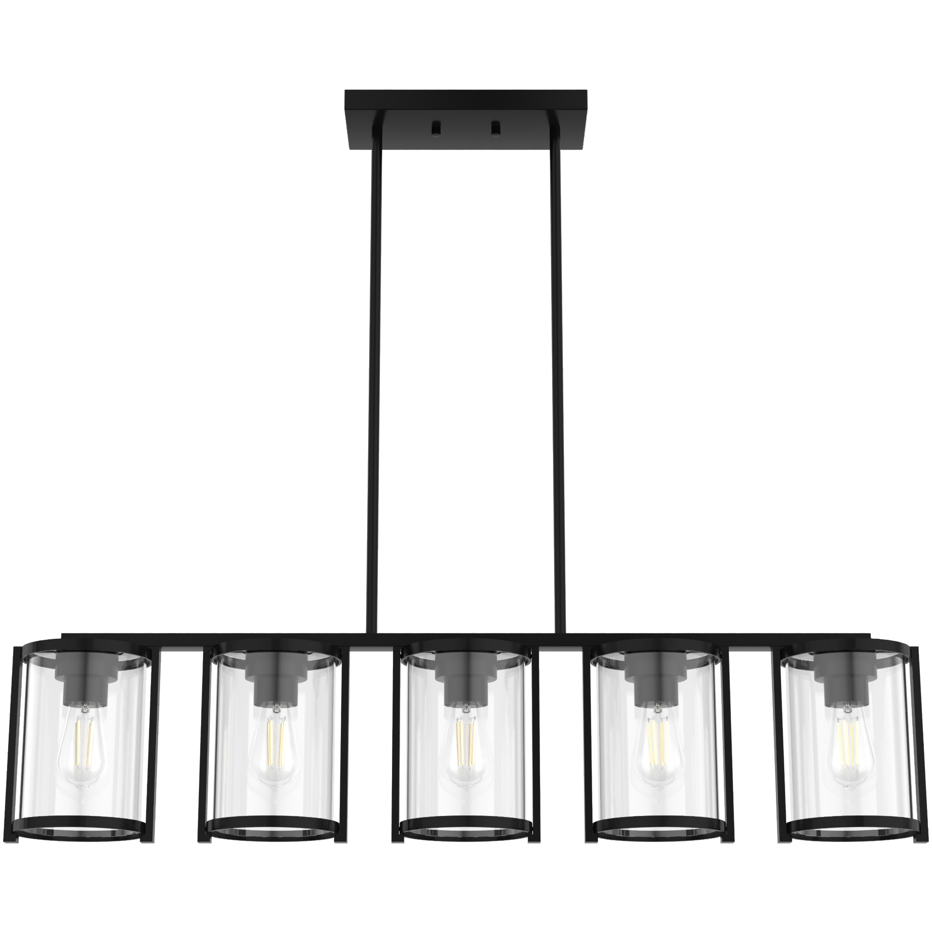 Astwood 5 Light 39 inch Matte Black Linear Chandelier Ceiling Light, Large