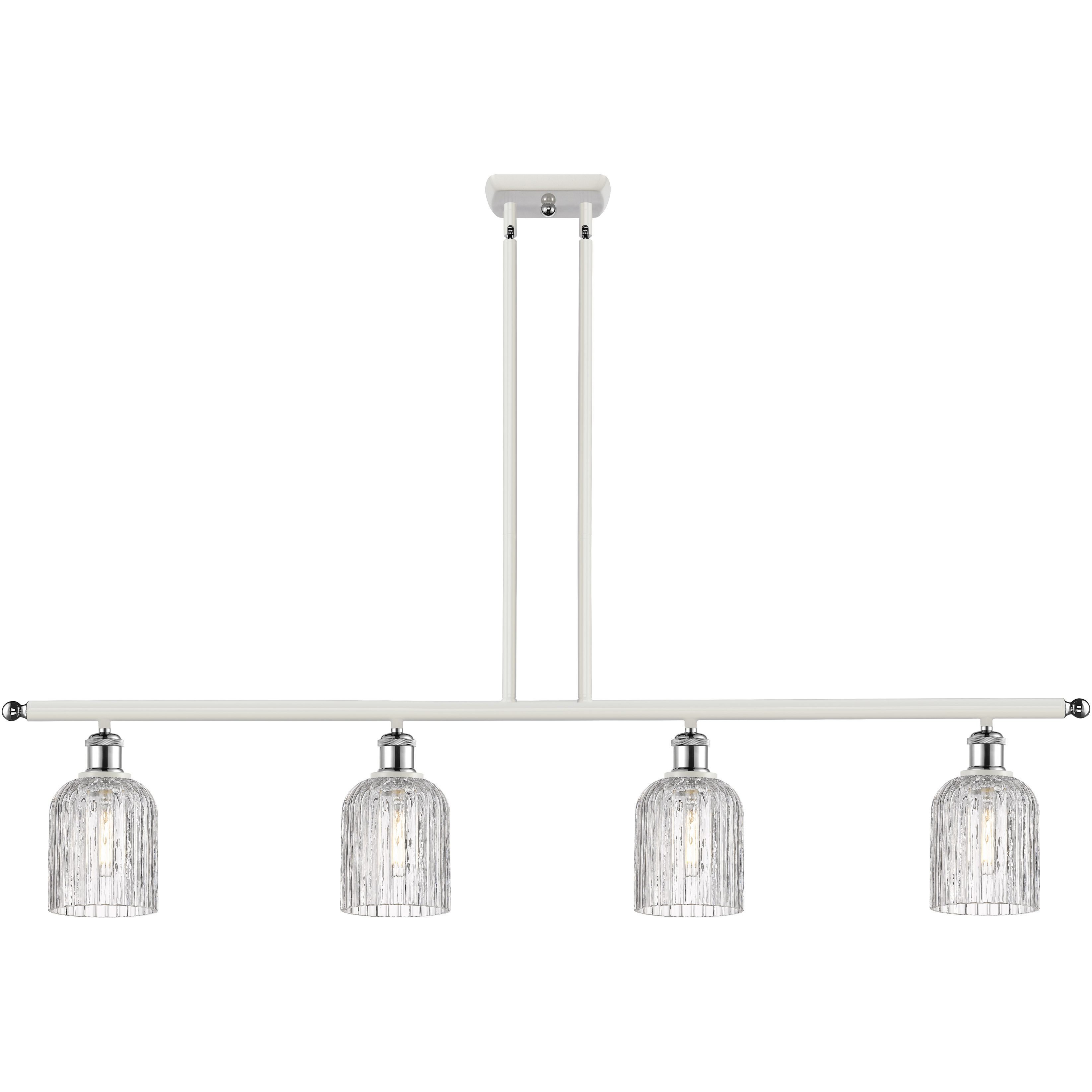 Ballston Bridal Veil 4 Light 48 inch White Polished Chrome Stem Hung Island Light Ceiling Light