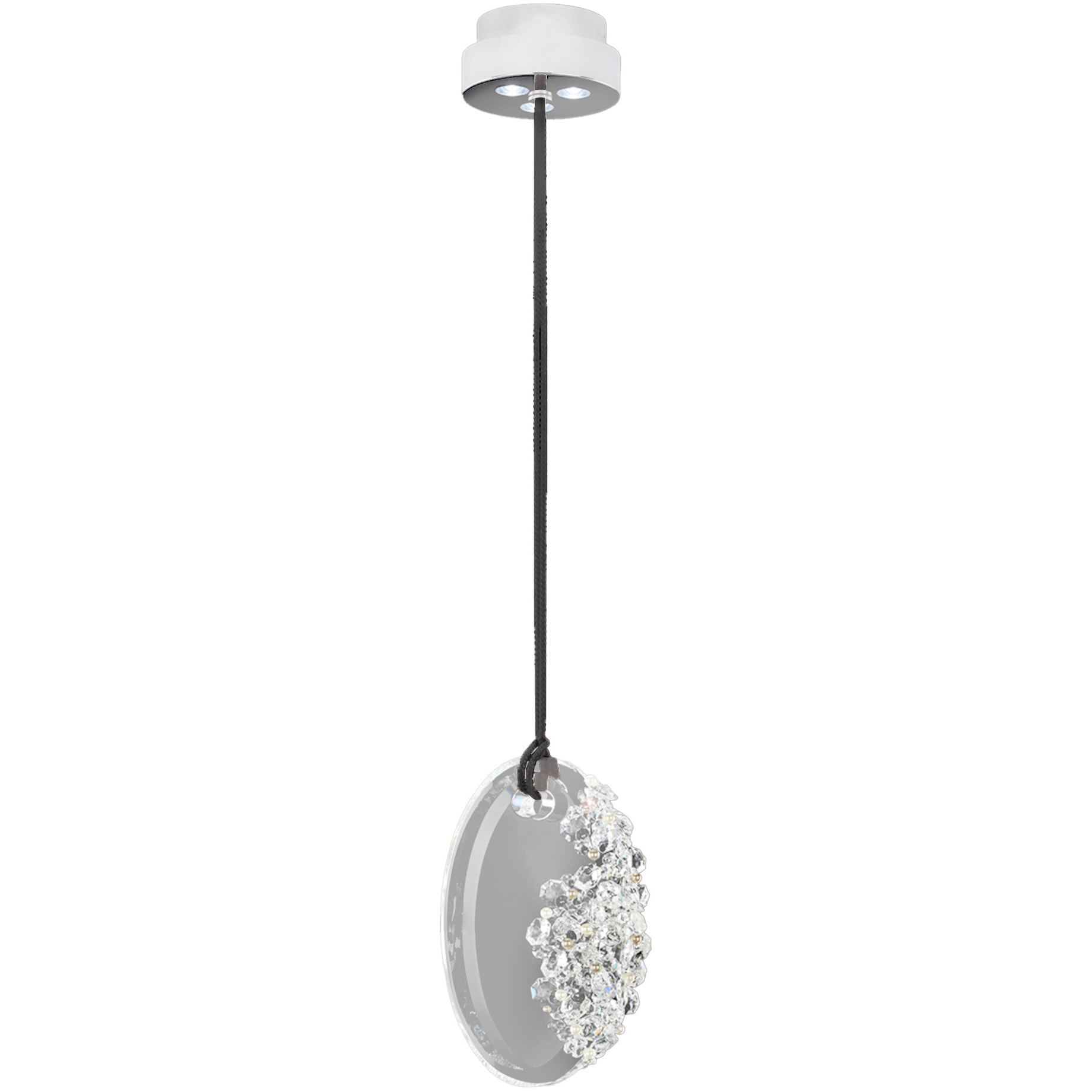 Forever Eden LED 4 inch Polished Chrome with Black Rope Mini-Pendant Ceiling Light, Black Rope