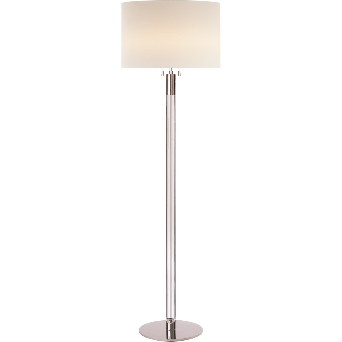 AERIN Riga 60.25 inch 60 watt Polished Nickel with Clear Glass Floor Lamp Portable Light in Polished Nickel and Crystal