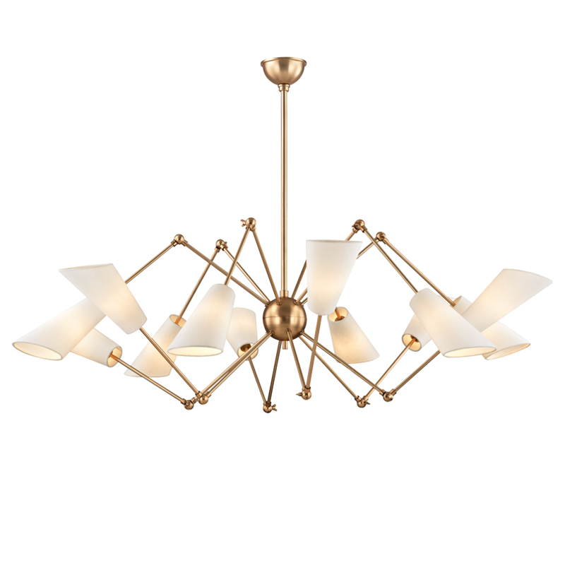 Buckingham 12 Light 54 inch Aged Brass Chandelier Ceiling Light