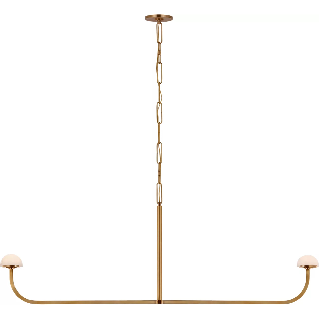 Kelly Wearstler Pedra LED 56.75 inch Antique-Burnished Brass Linear Chandelier Ceiling Light