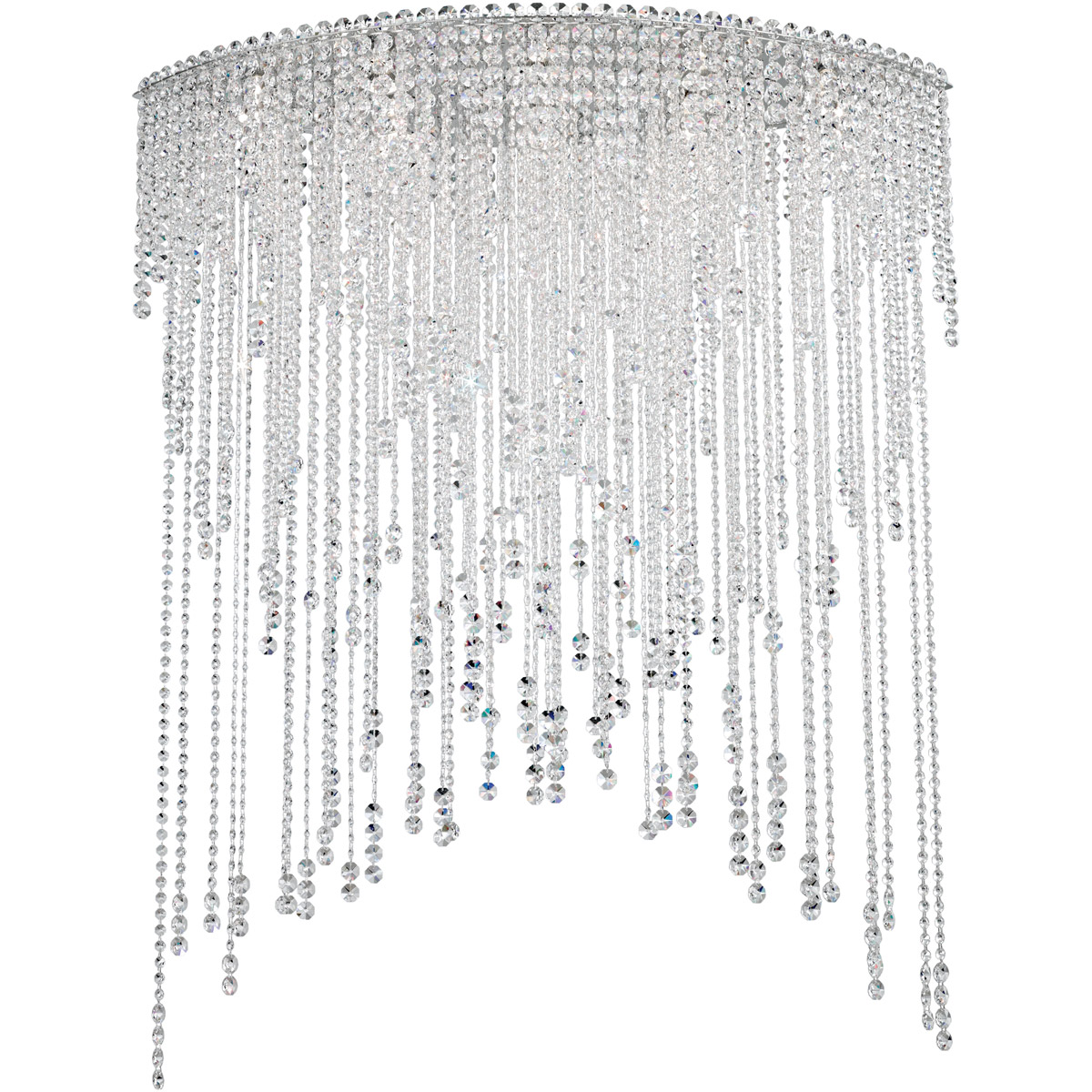Chantant 8 Light 22 inch Polished Stainless Steel Flush Mount Ceiling Light in Optic, Strand