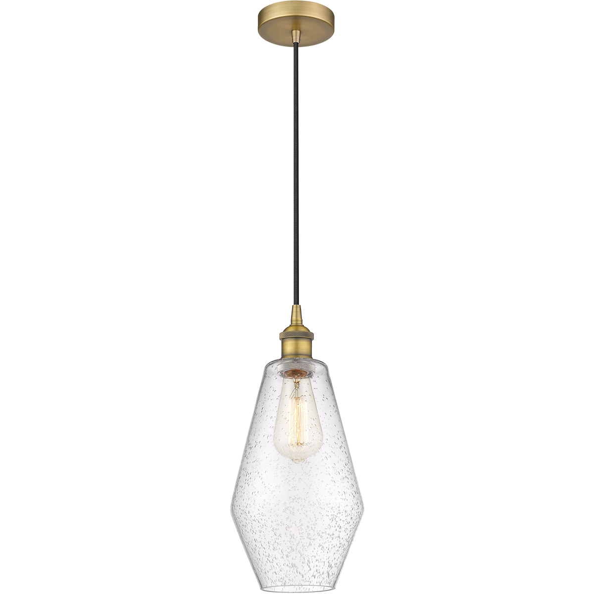Edison Cindyrella LED 7 inch Brushed Brass Mini Pendant Ceiling Light