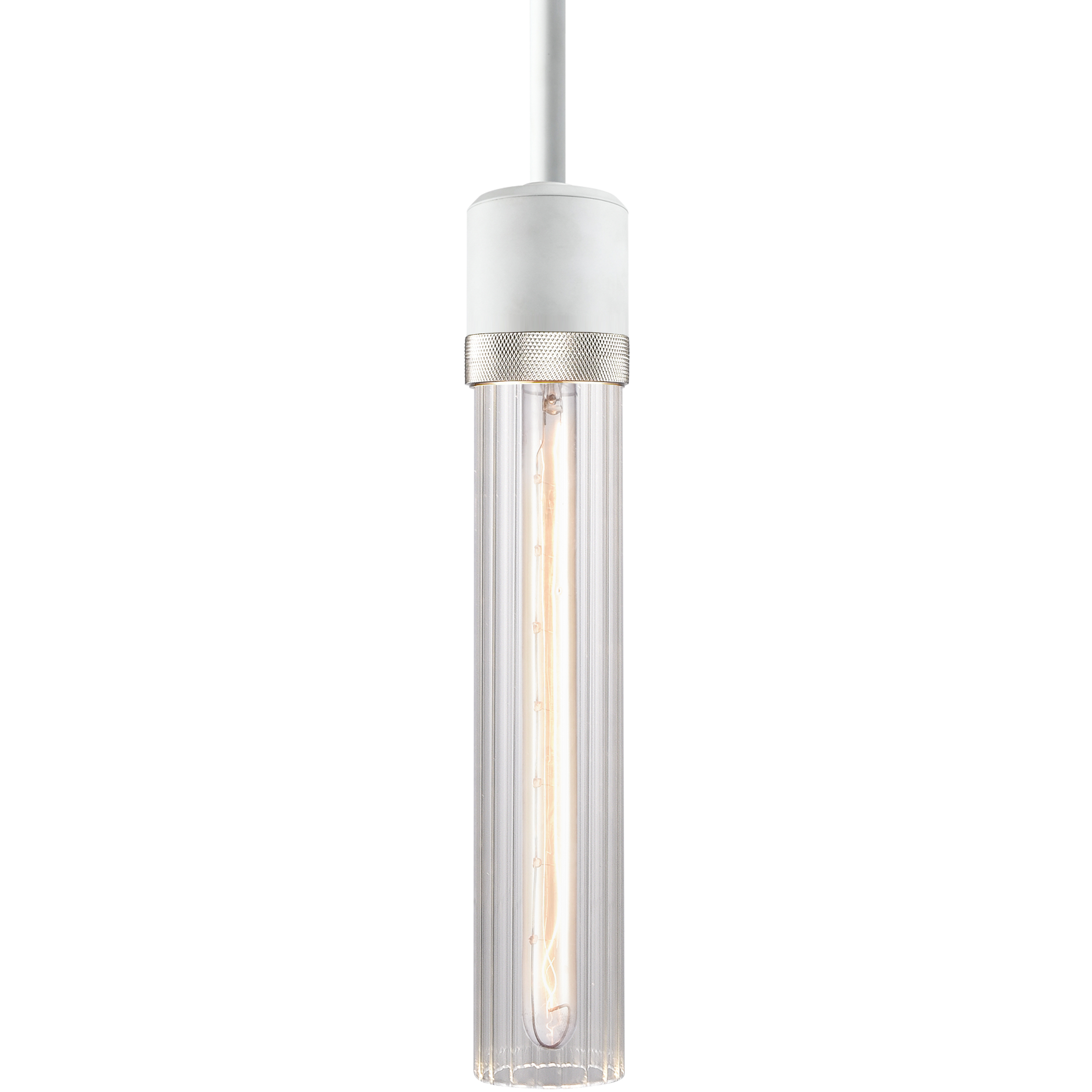Zigrina 1 Light 5.13 inch Matte White with Polished Nickel Pendant Ceiling Light
