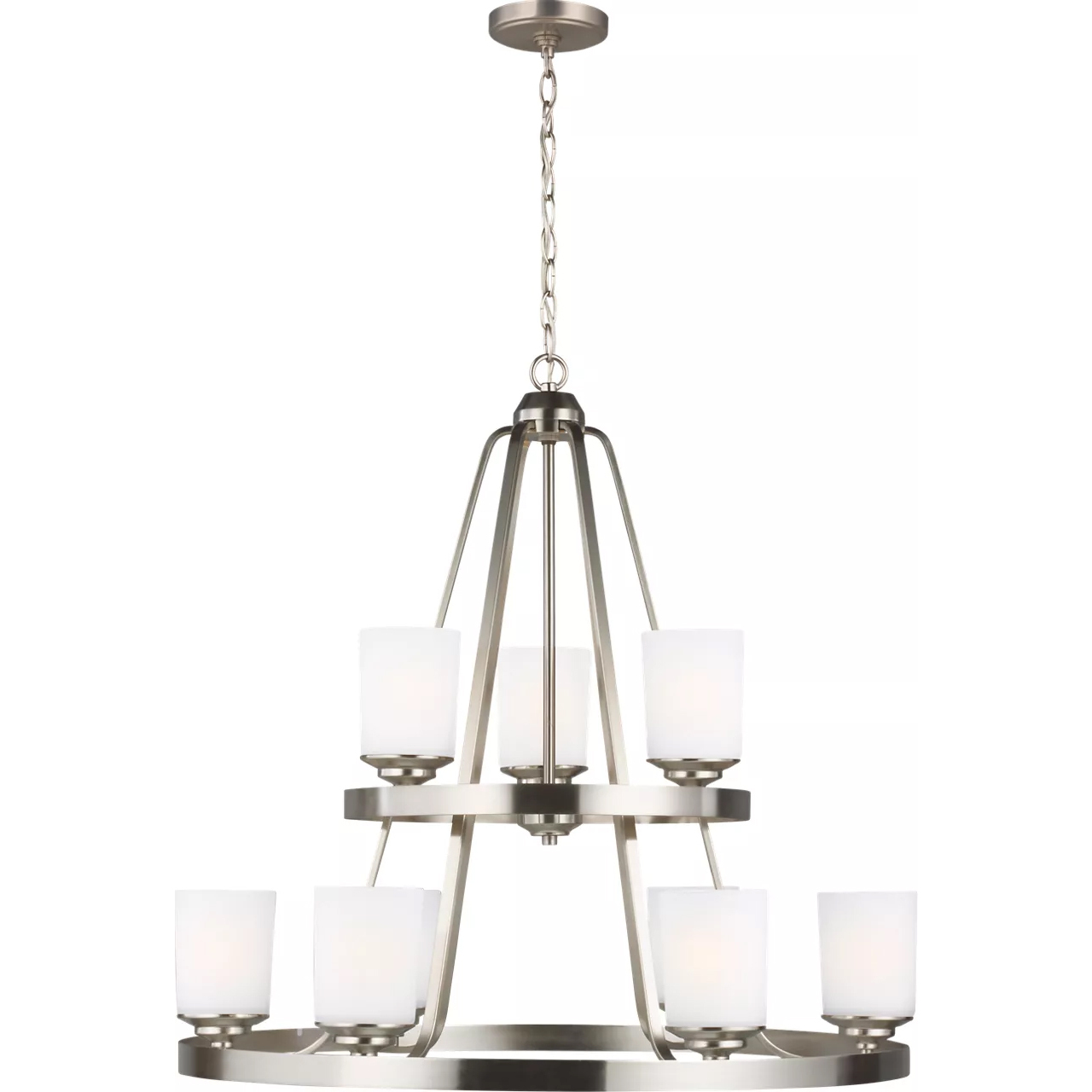 Kemal 9 Light 30 inch Brushed Nickel Chandelier Ceiling Light