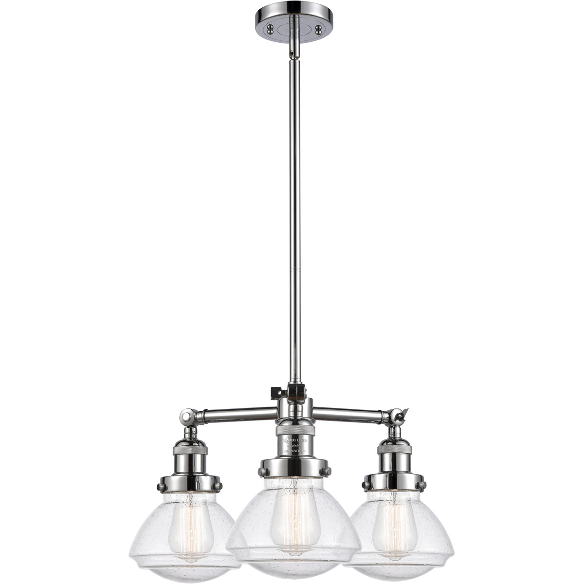 Franklin Restoration Olean LED 18.75 inch Polished Chrome Chandelier Ceiling Light in Seedy Glass, Franklin Restoration