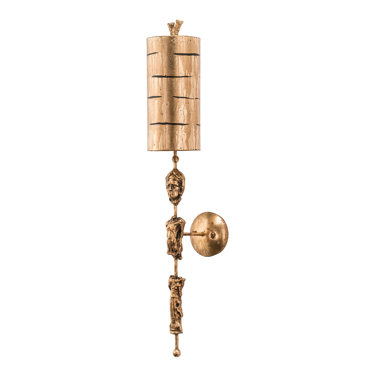 Fragment 1 Light 6 inch Gold Leaf Wall Sconce Wall Light, Flambeau