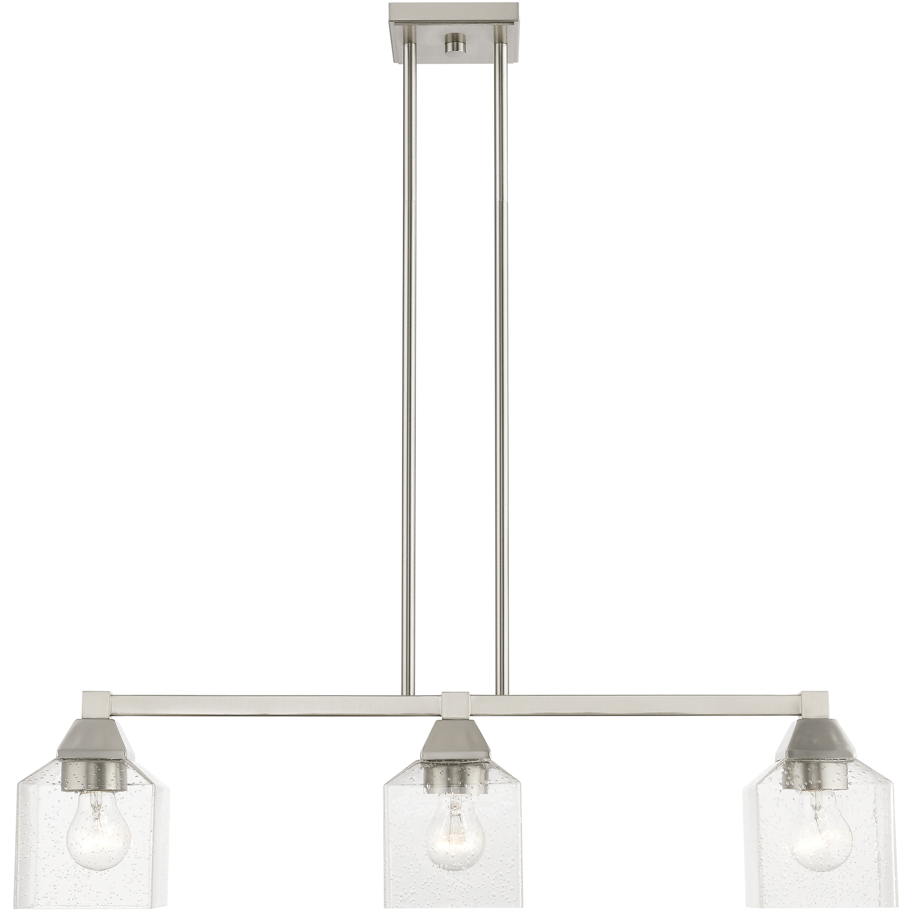 Aragon 3 Light 30 inch Brushed Nickel Linear Chandelier Ceiling Light