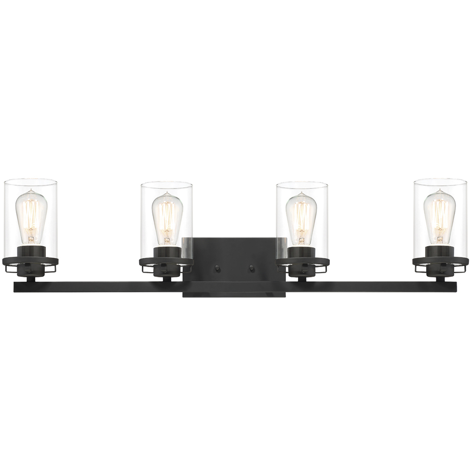 Jedrek 4 Light 34 inch Black Bath Light Wall Light