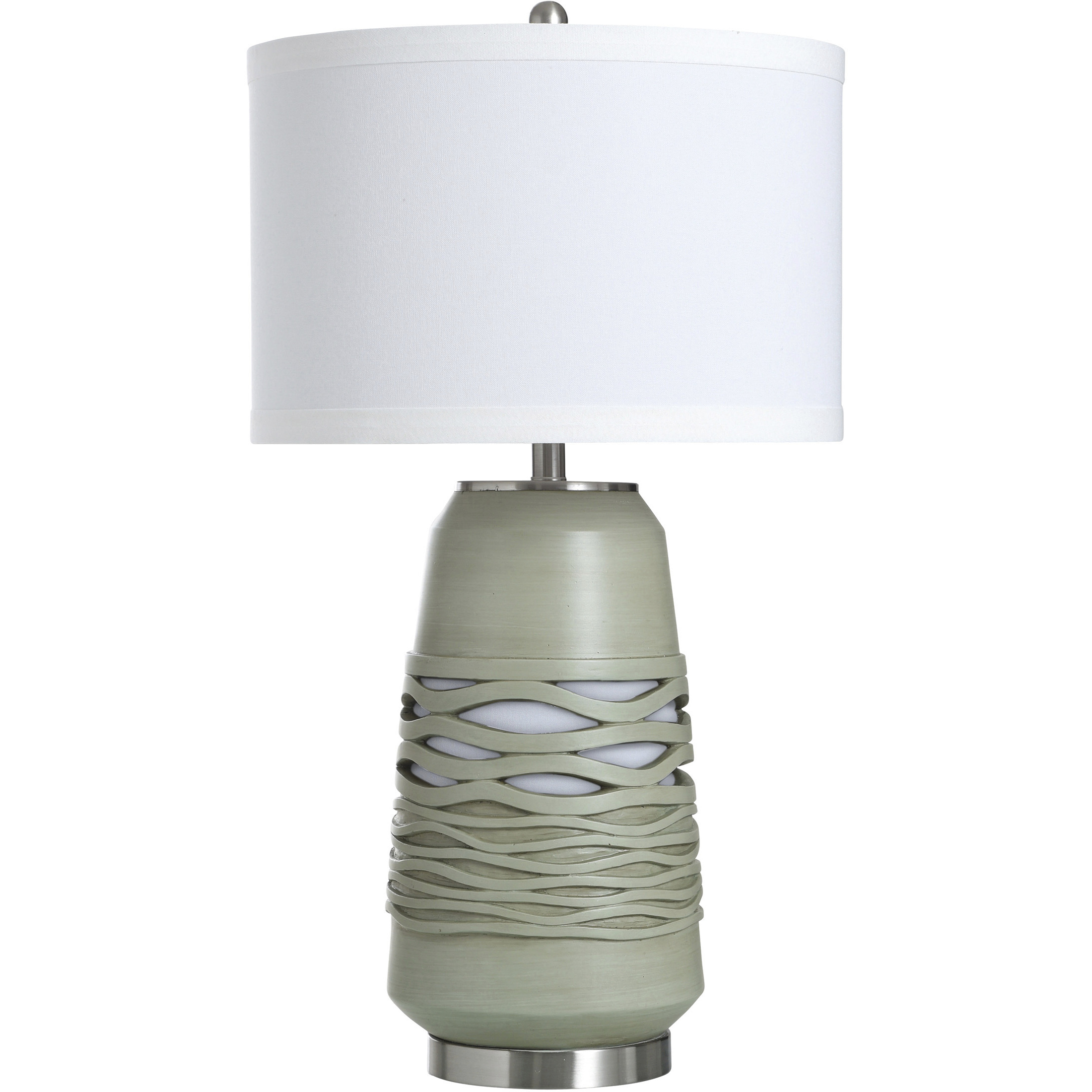 Liora 30 inch 100 watt Avignon Green and White Table Lamp Portable Light
