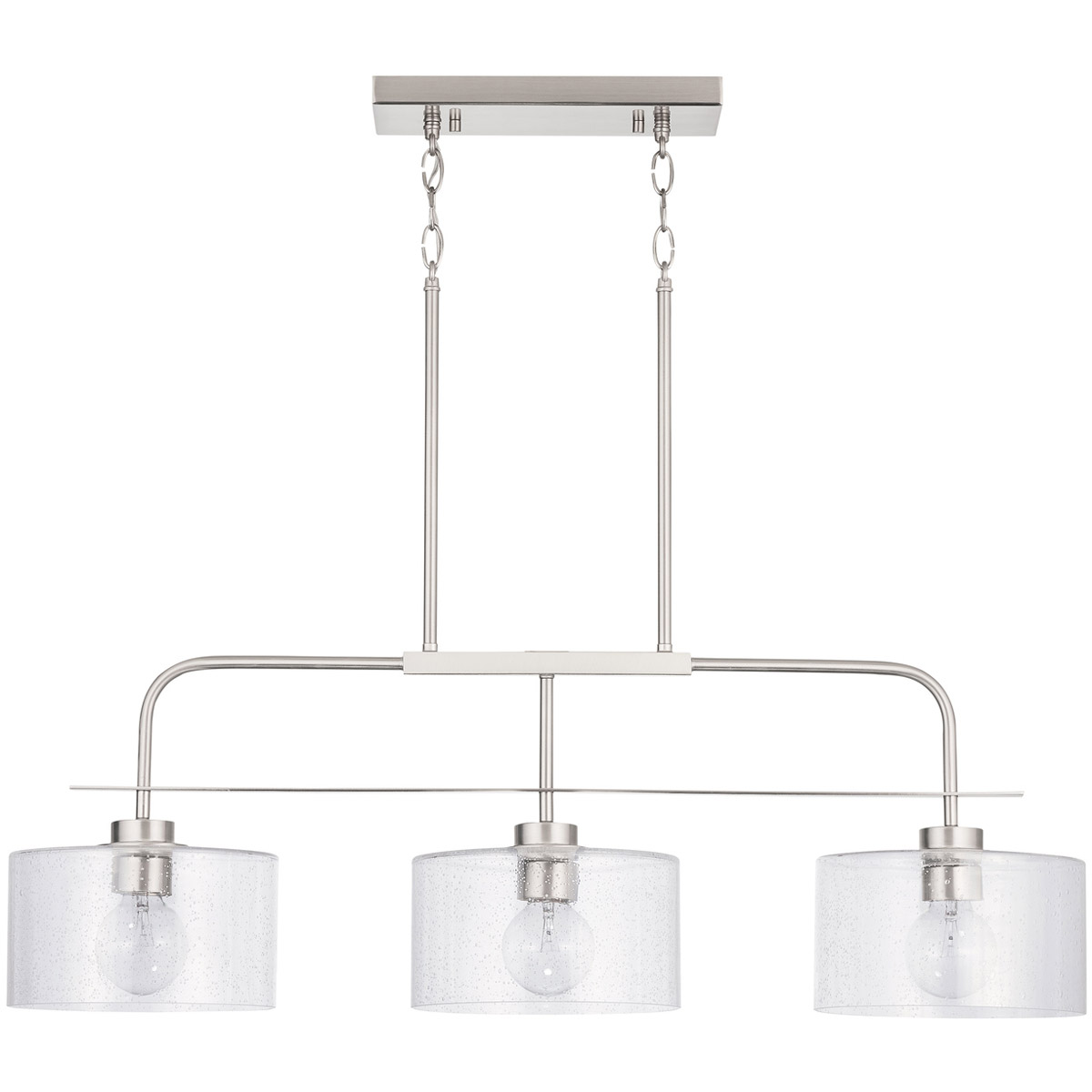 Elijah 3 Light 36 inch Brushed Nickel Island Ceiling Light