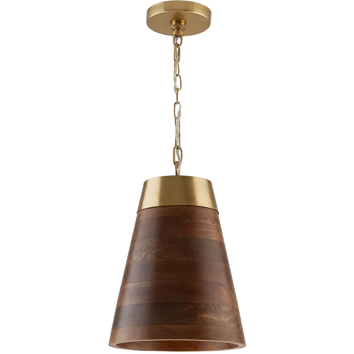 Dodd 1 Light 10 inch Medium Wood and Matte Brass Pendant Ceiling Light