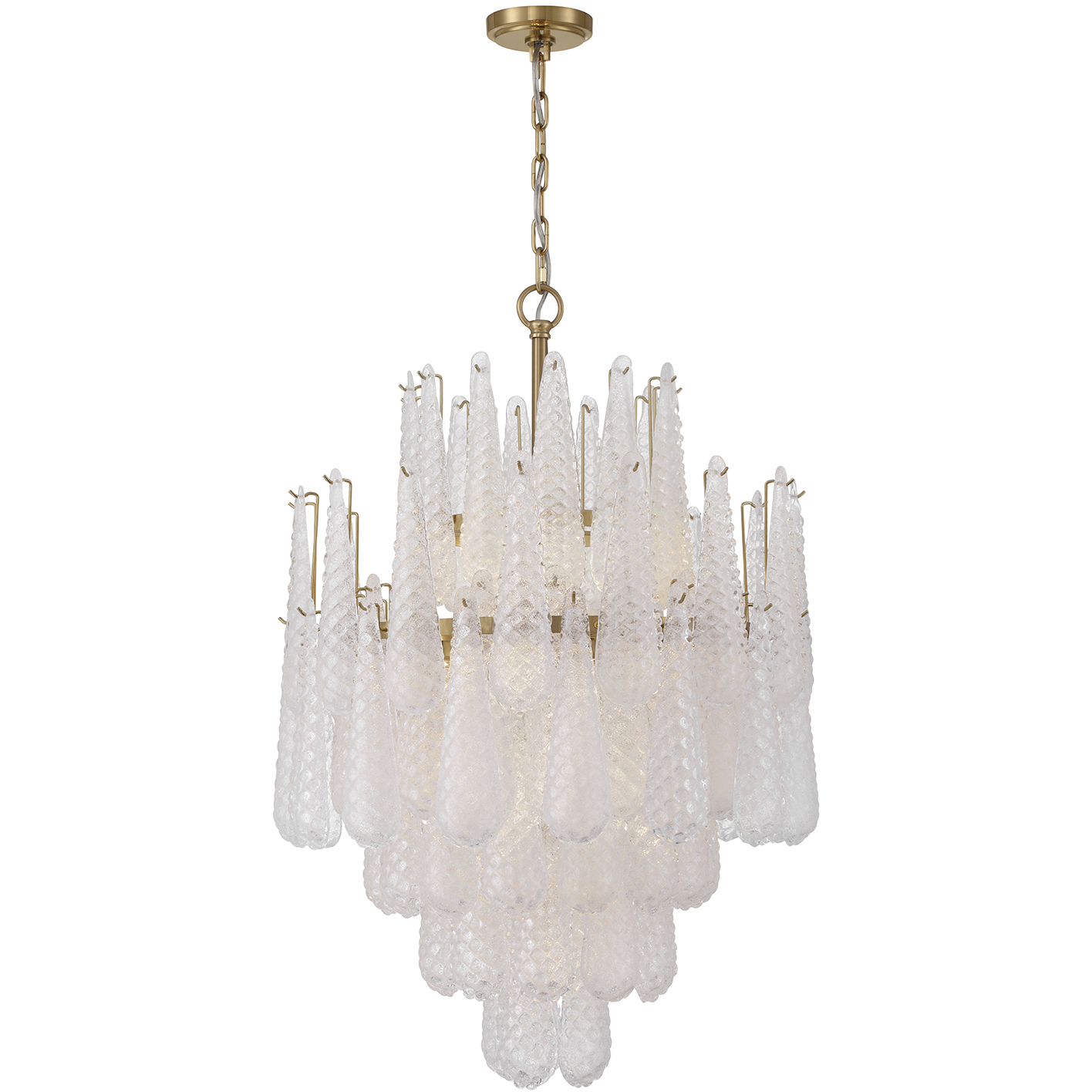 Ollie 16 Light 26.25 inch Aged Brass Chandelier Ceiling Light in Sand Glass Clear