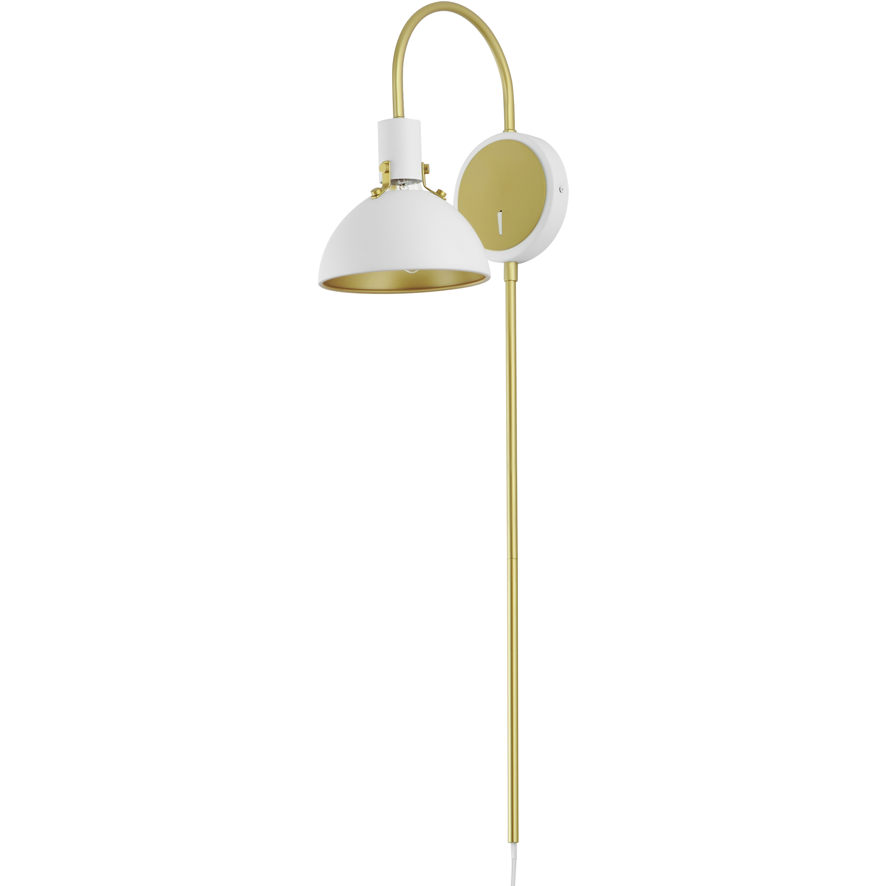 Dawn 1 Light 7 inch White and Satin Brass Wall Sconce Wall Light