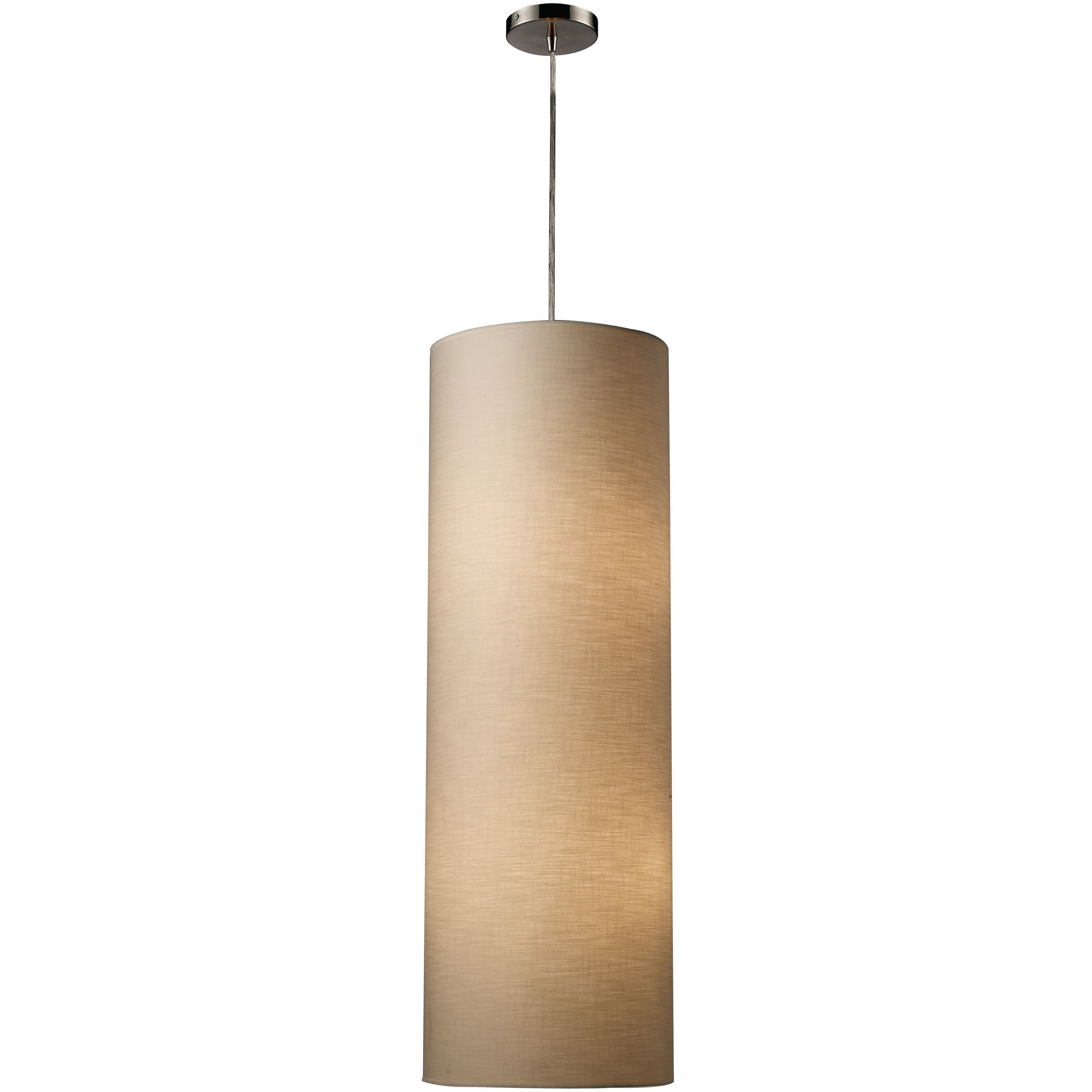 Fabric Cylinders 4 Light 12 inch Satin Nickel Pendant Ceiling Light