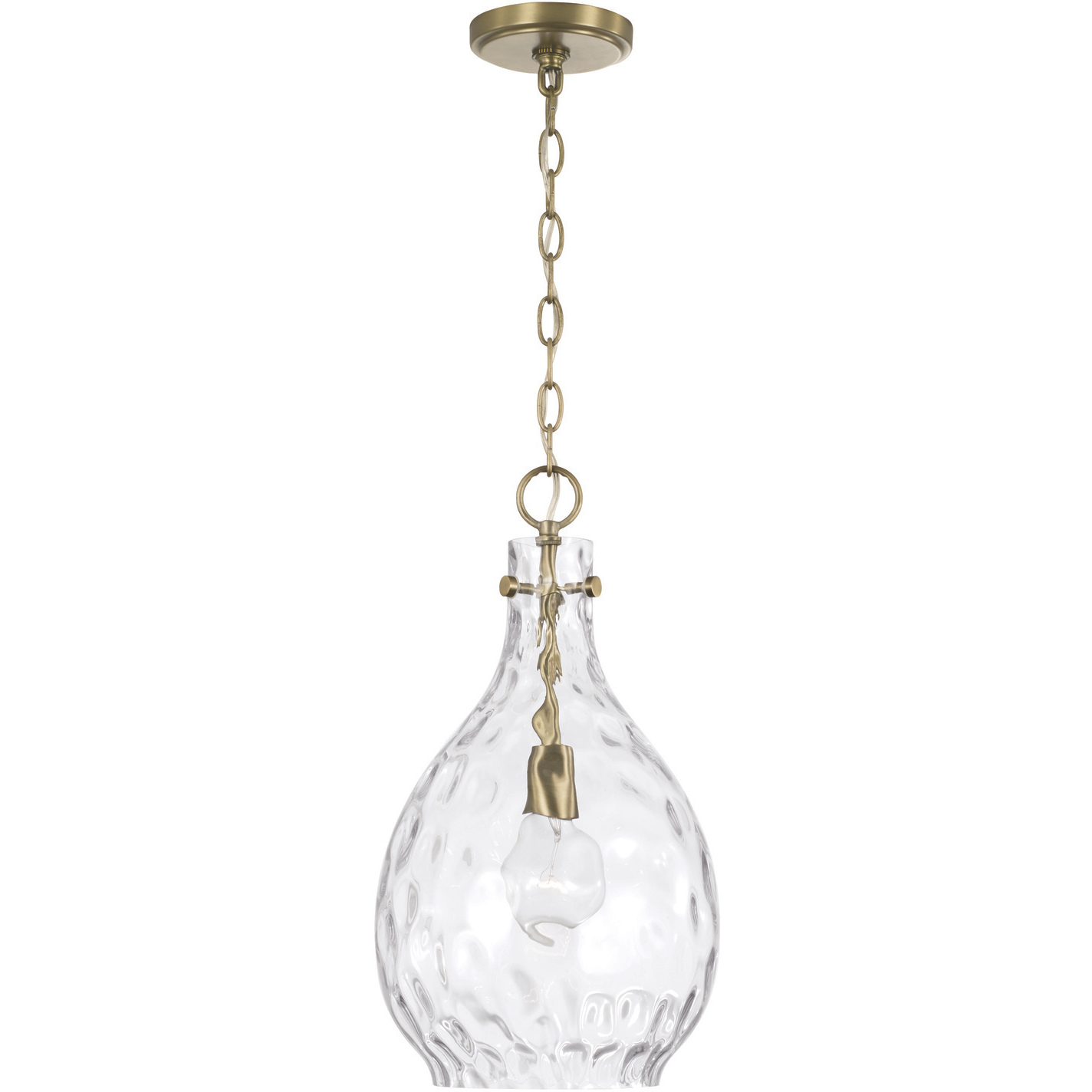 HomePlace by Capital Lighting Brentwood 1 Light 9.75 inch Aged Brass Pendant Ceiling Light 349012AD - Open Box