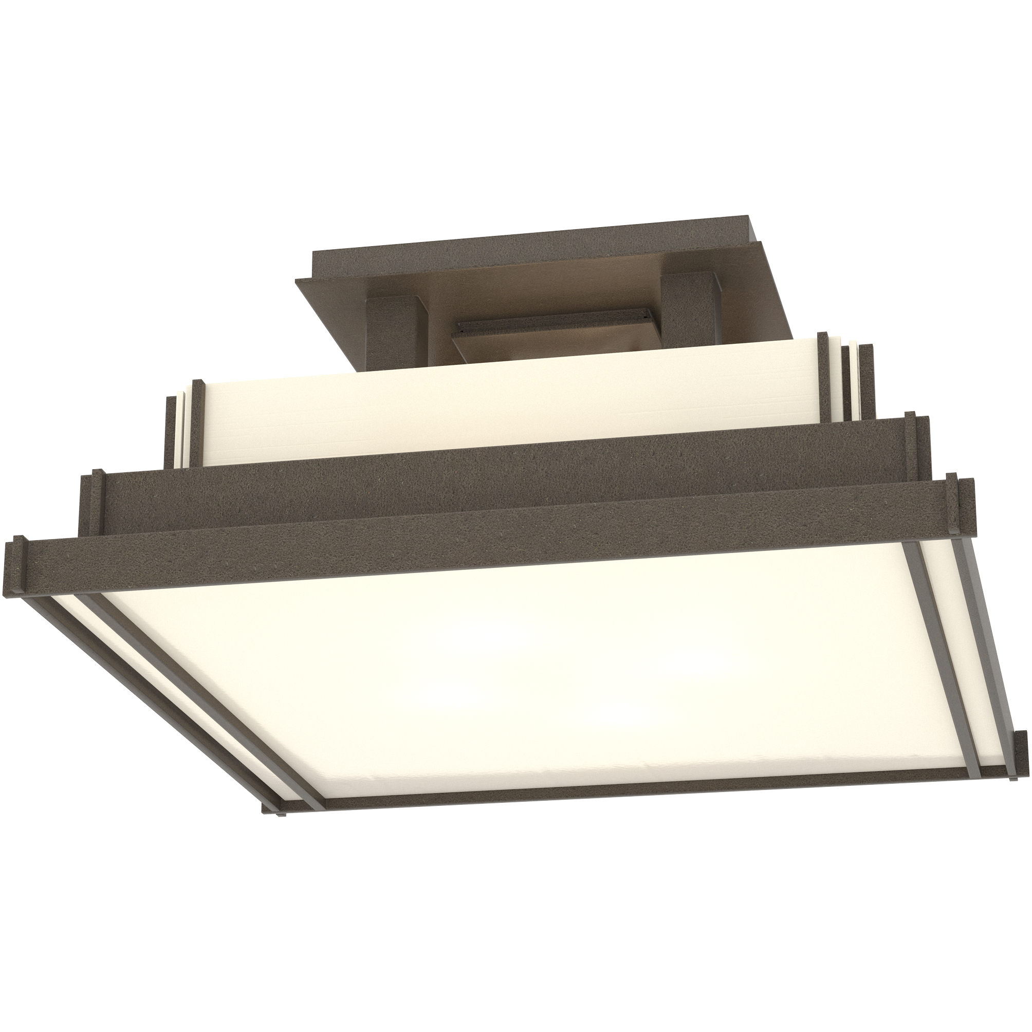 Steppe 4 Light 17.1 inch Coastal Dark Smoke Semi-Flush Ceiling Light in Ivory Art, Small