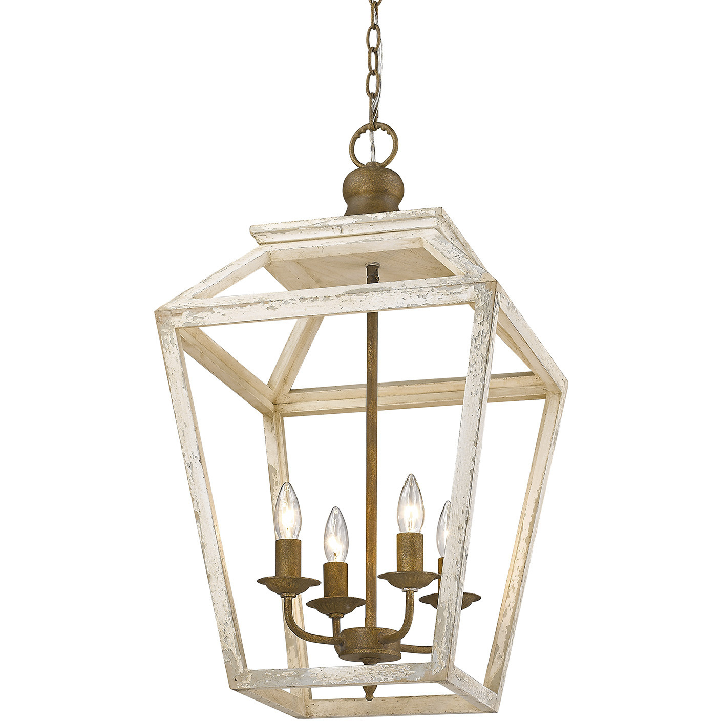 Haiden 4 Light 15.75 inch Burnished Chestnut Pendant Ceiling Light, Caged