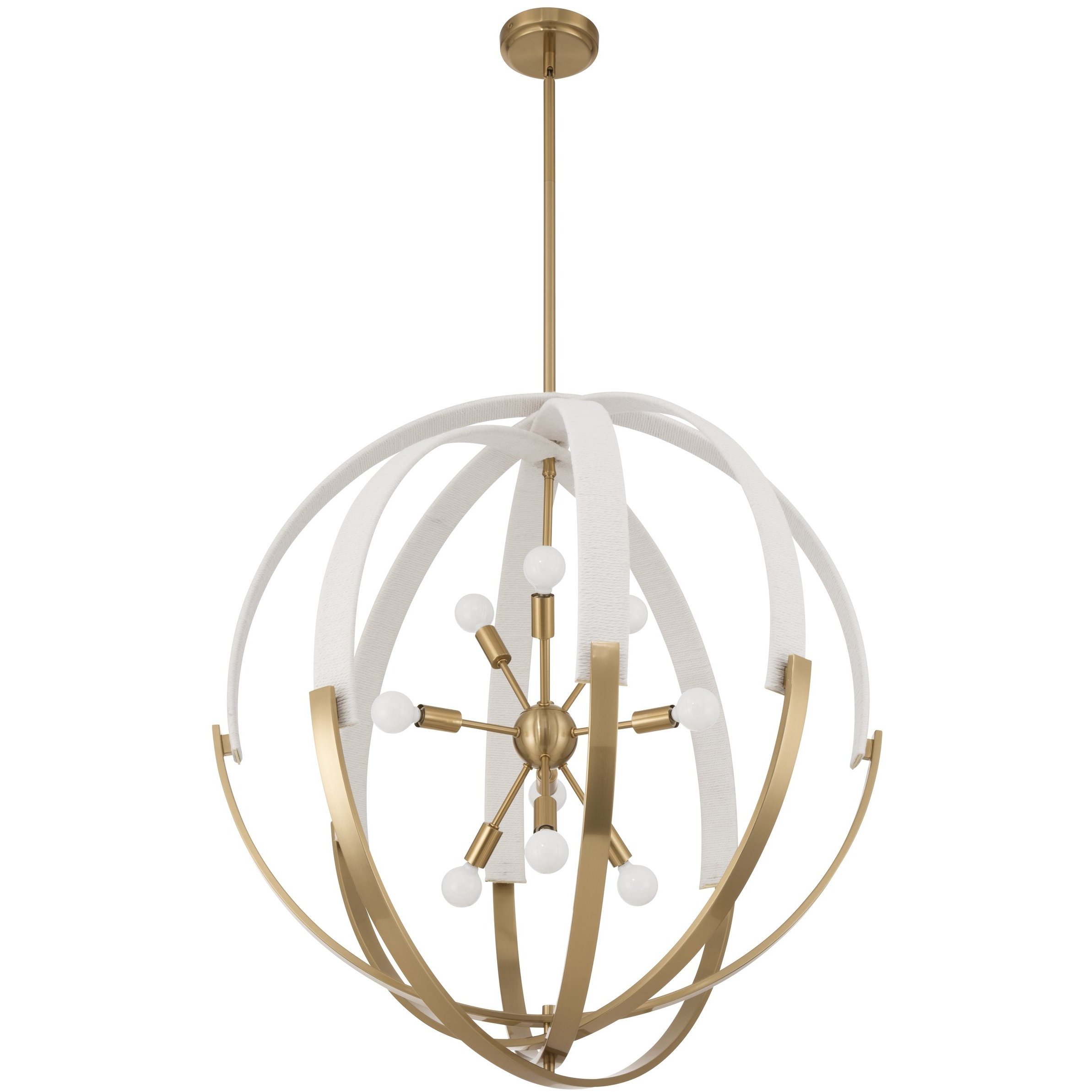 Abbey 9 Light 31.5 inch Brass and Cream Chandelier Ceiling Light