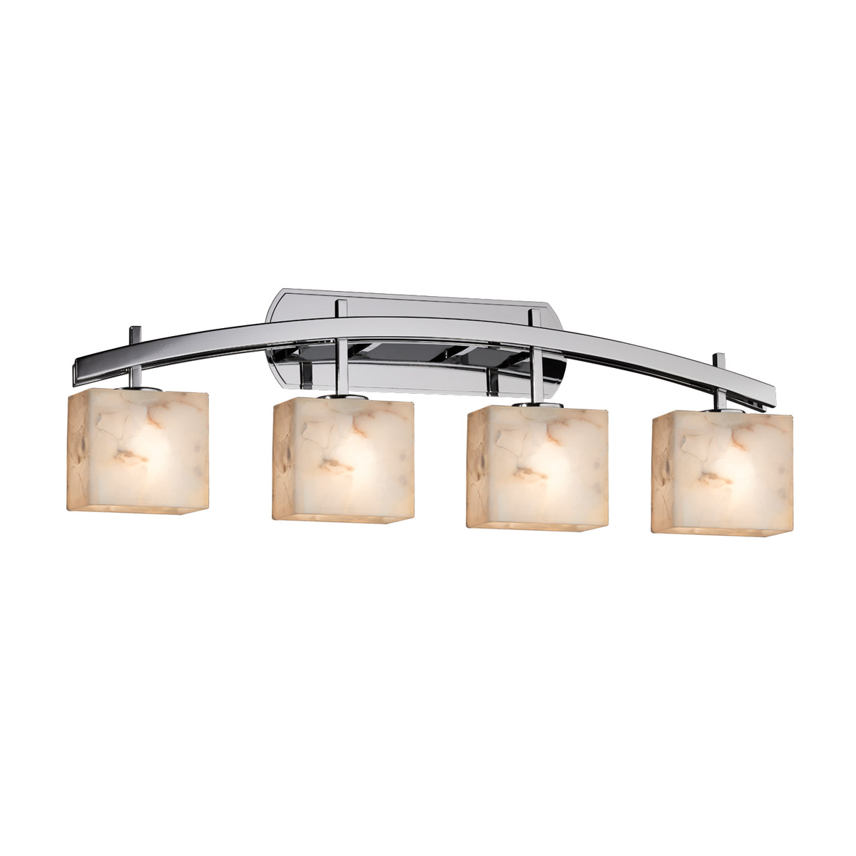 Alabaster Rocks 4 Light 35.5 inch Polished Chrome Vanity Light Wall Light in Rectangle, Incandescent