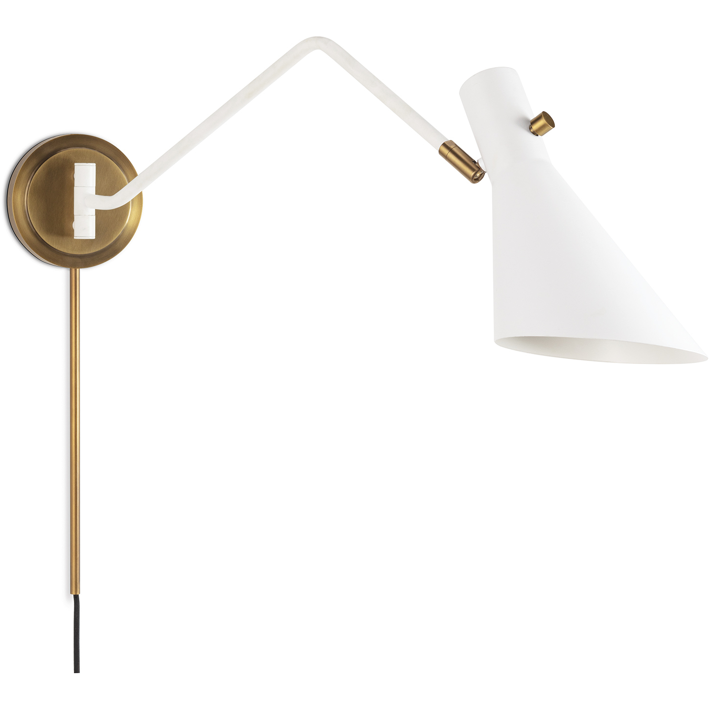 Spyder 1 Light 5.75 inch White and Natural Brass Wall Sconce Wall Light, Single Arm