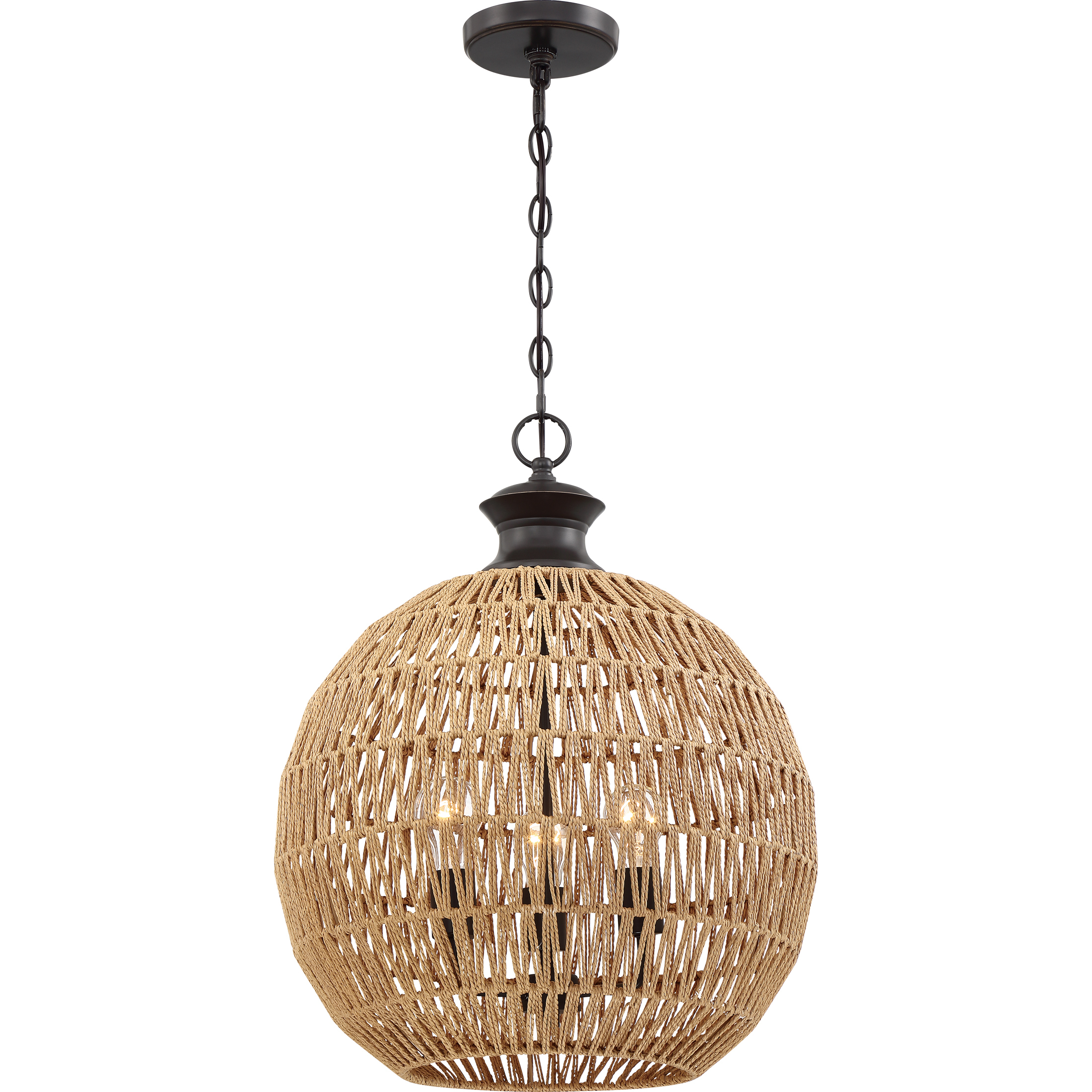 Casablanca 3 Light 18.25 inch Palladian Bronze Pendant Ceiling Light