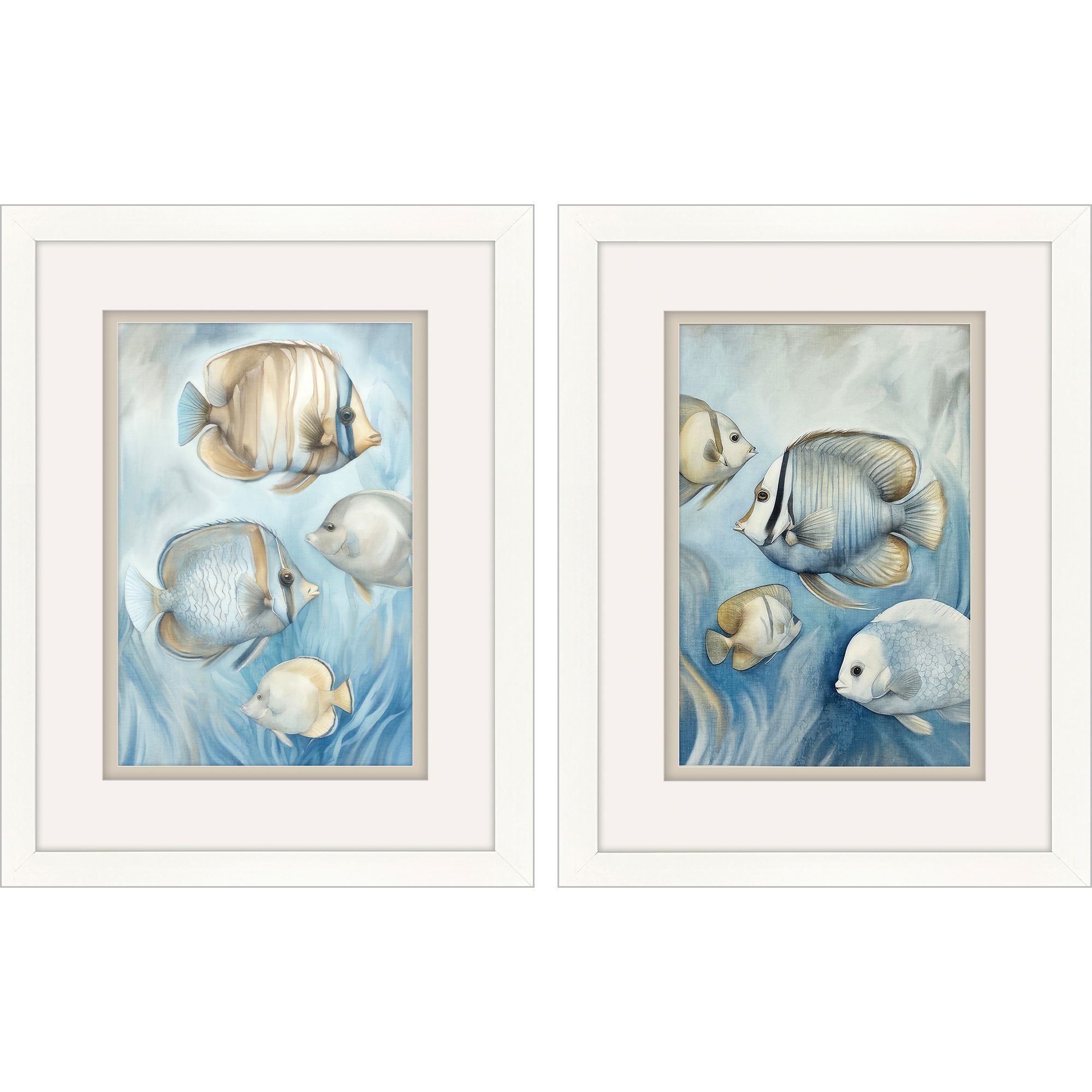 Swim Blue and Beige Framed Art, Propac