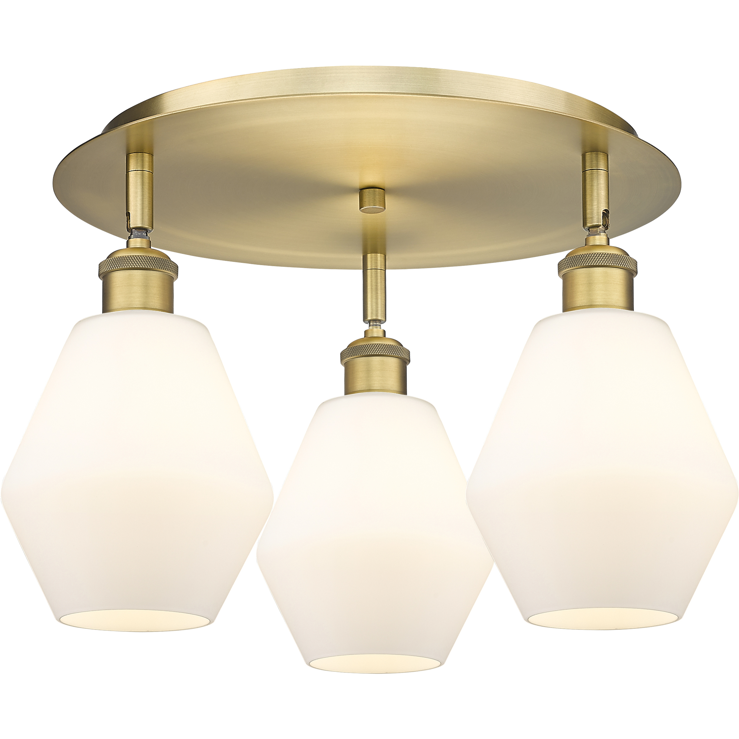 Cindyrella 3 Light 17.75 inch Brushed Brass Flush Mount Ceiling Light in Cased Matte White