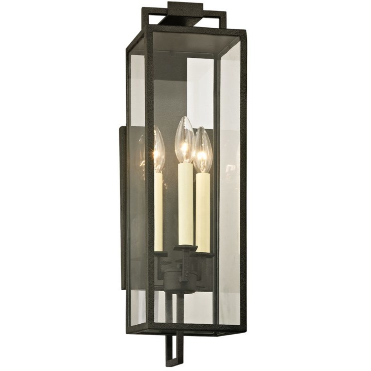 Beckham 3 Light 22 inch Forged Iron Outdoor Wall Sconce 