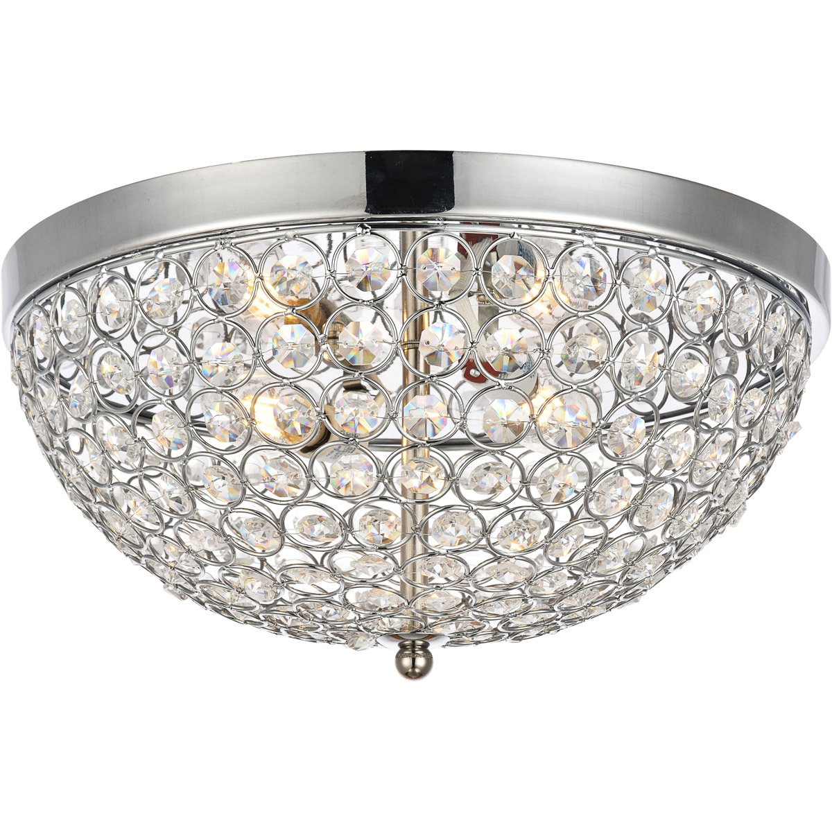 Taye 3 Light 13.5 inch Chrome Flush Mount Ceiling Light