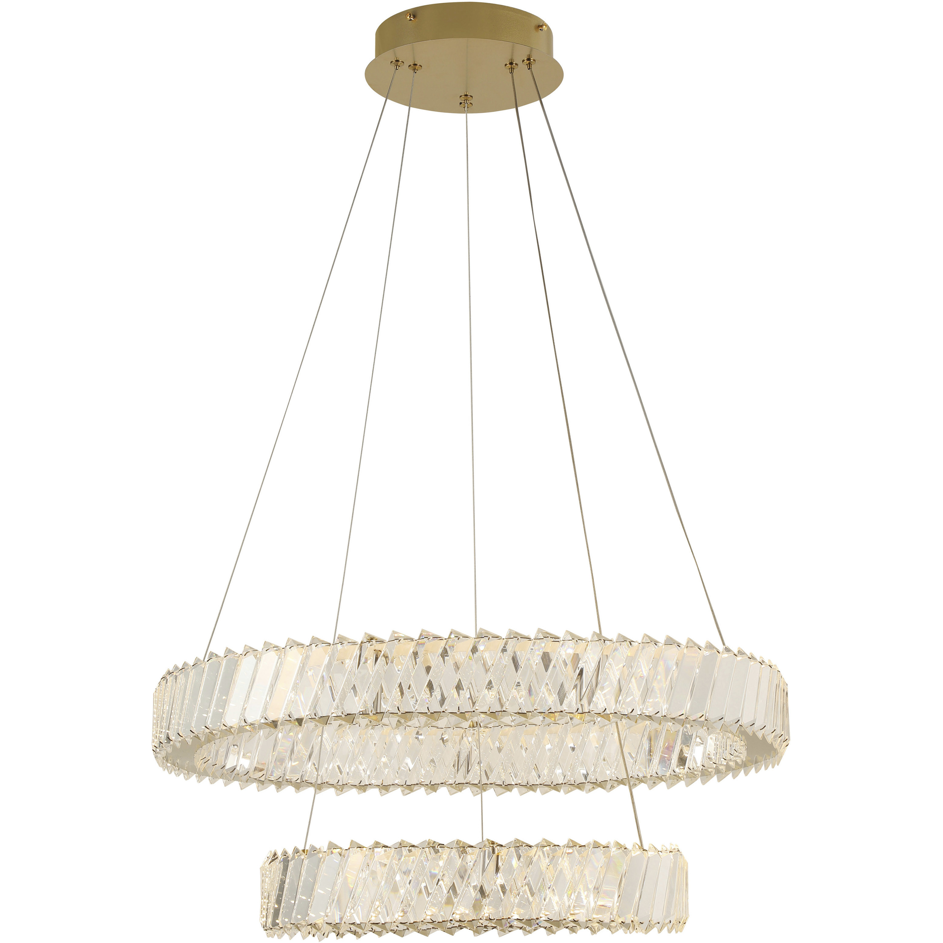 Golden Ratio 2 Light 23.6 inch Satin Gold Pendant Ceiling Light