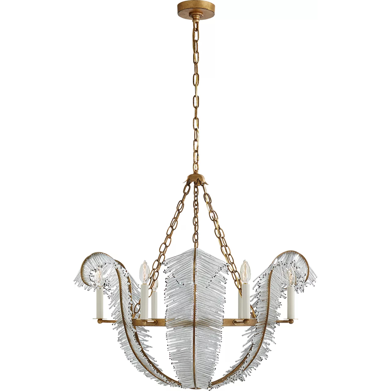 Niermann Weeks Calais 6 Light 34 inch Gilded Iron Chandelier Ceiling Light