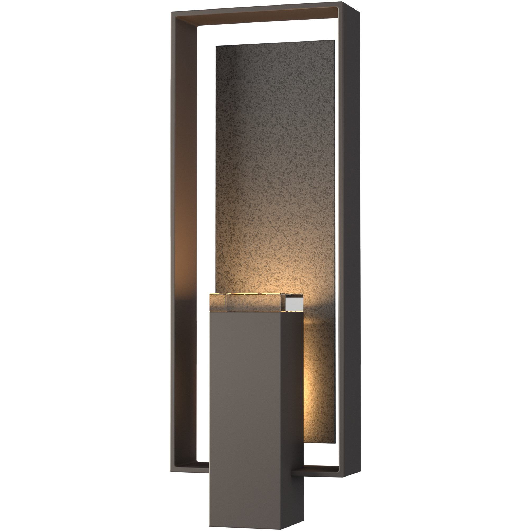 Shadow Box 2 Light 21.2 inch Coastal Dark Smoke and Coastal Natural Iron Outdoor Sconce in Coastal Dark Smoke/Coastal Natural Iron, Large