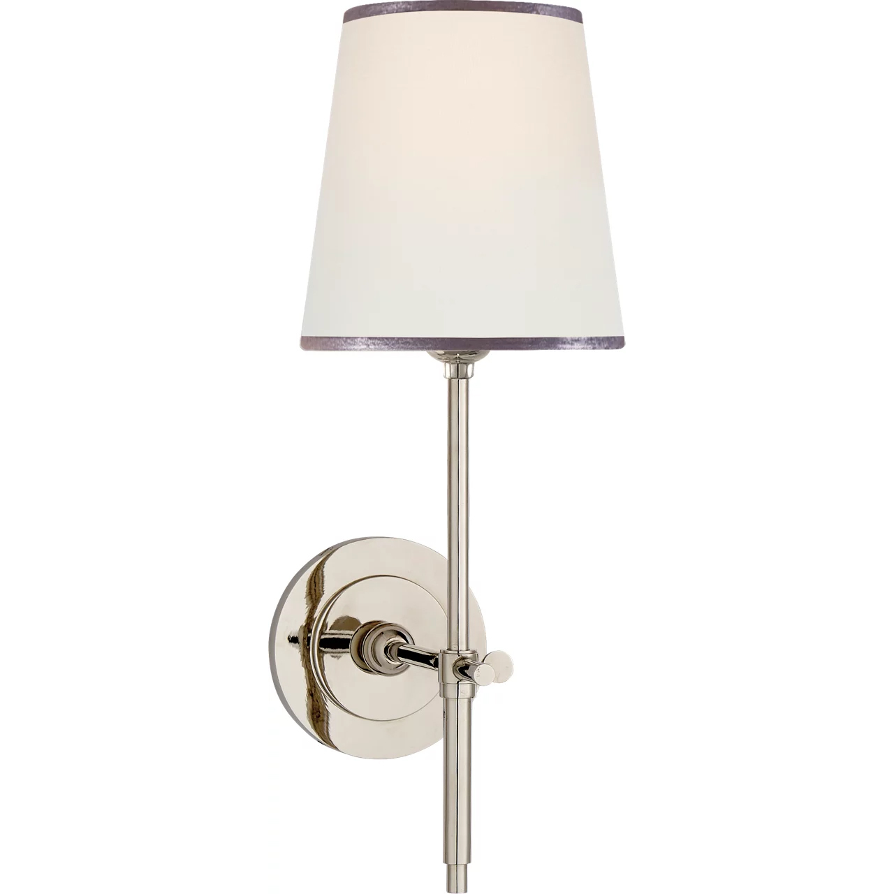 Thomas O'Brien Bryant 1 Light 5.5 inch Polished Nickel Sconce Wall Light in Linen with Silver Trim