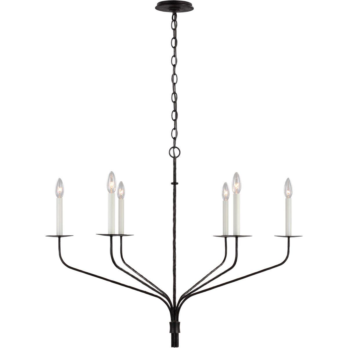 Ian K. Fowler Belfair LED 36.25 inch Aged Iron Chandelier Ceiling Light, Large