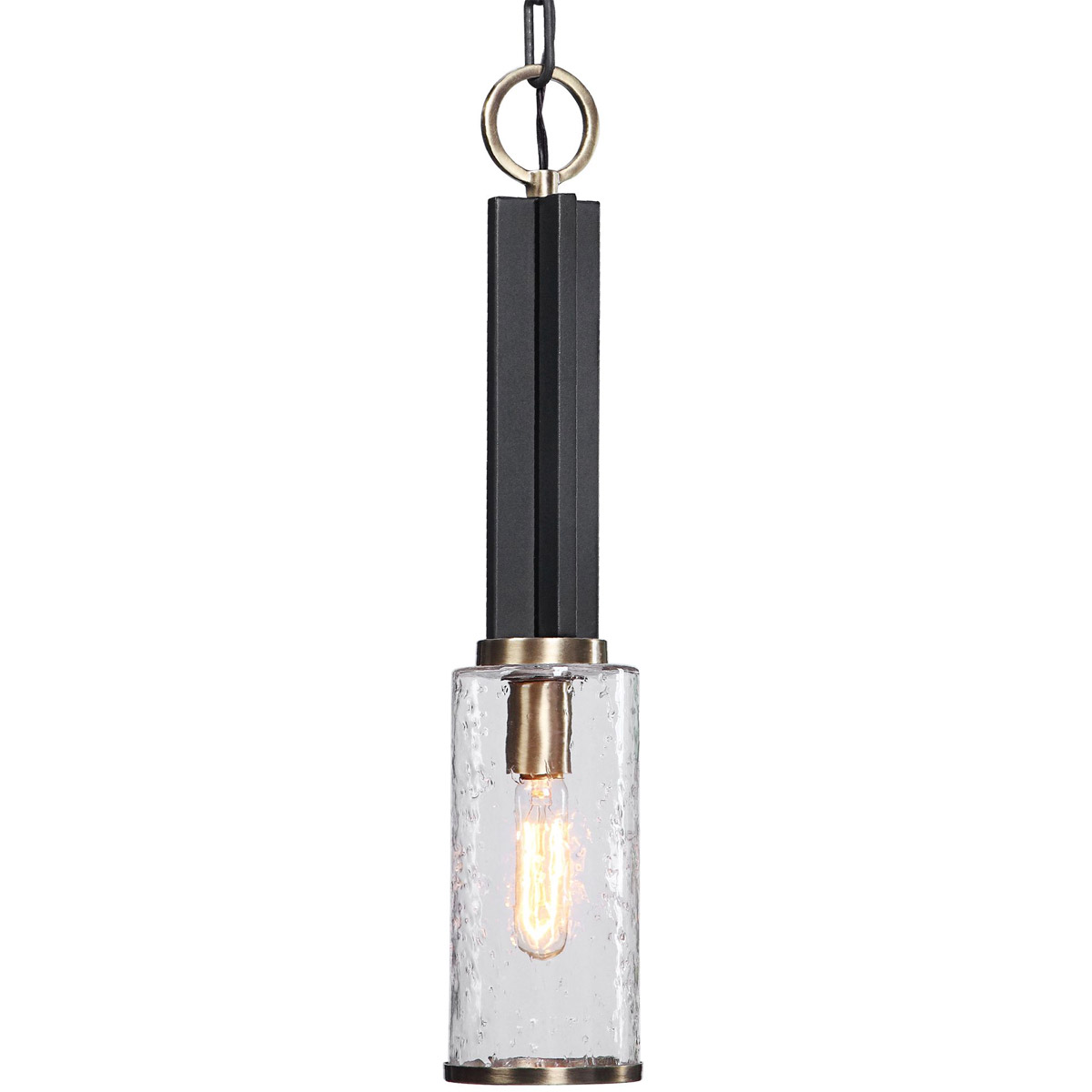 Jarsdel 1 Light 4.5 inch Black and Antique Brass Mini Pendant Ceiling Light