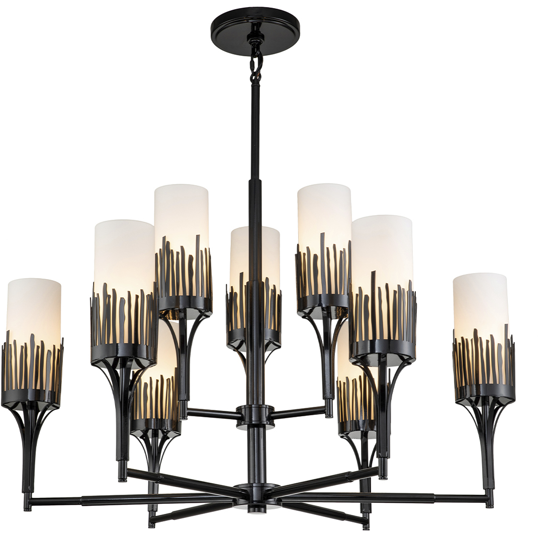 Sawgrass 9 Light 31.75 inch Matte Black Chandelier Ceiling Light