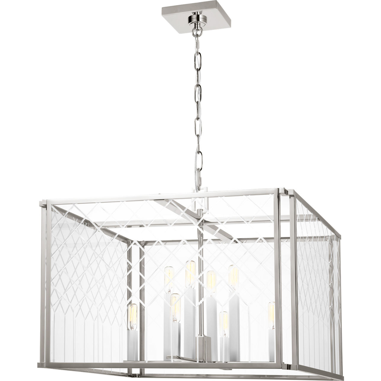 AH by Alexa Hampton Erro 8 Light Polished Nickel Pendant Ceiling Light