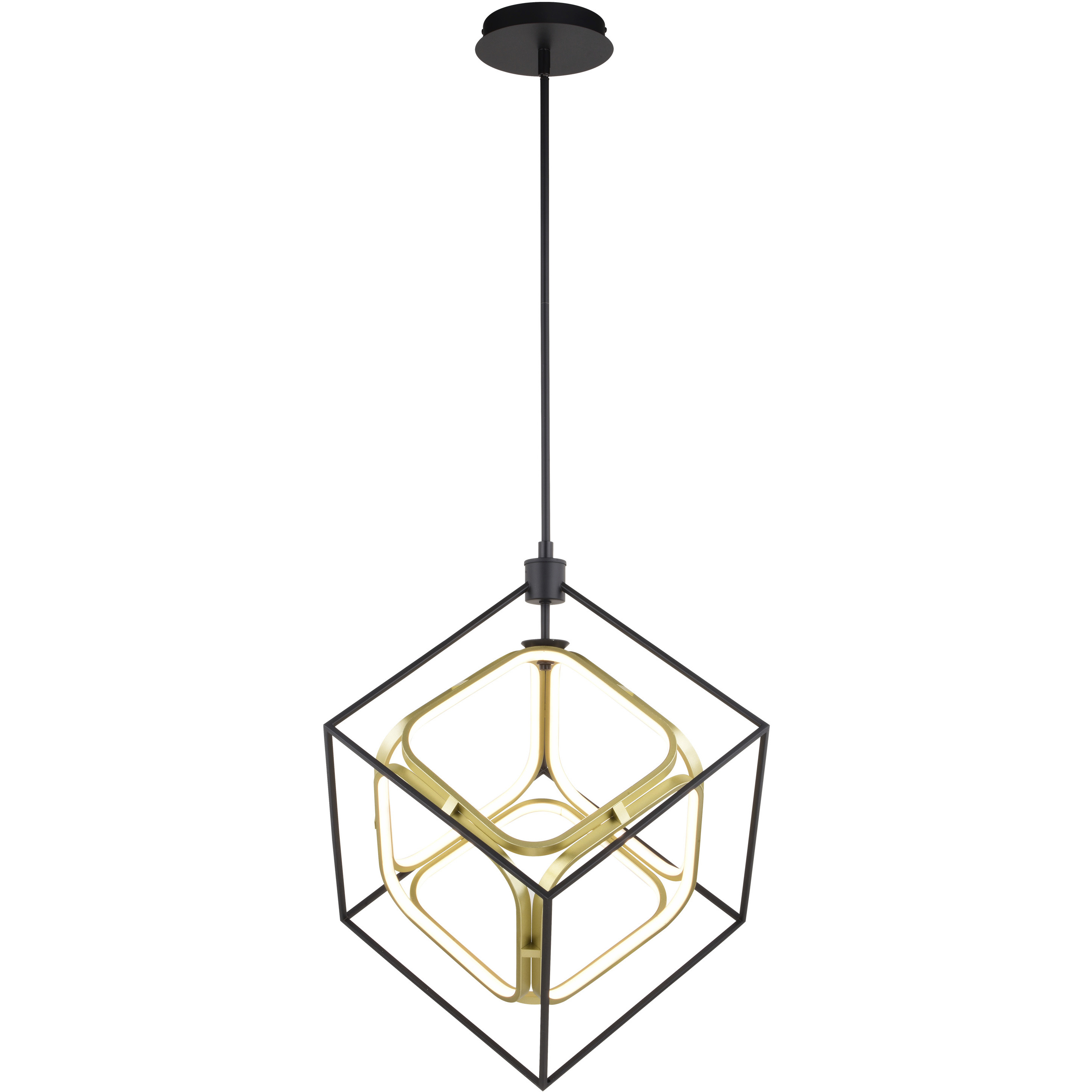 Anson LED 23.5 inch Matte Black and Gold Pendant Ceiling Light