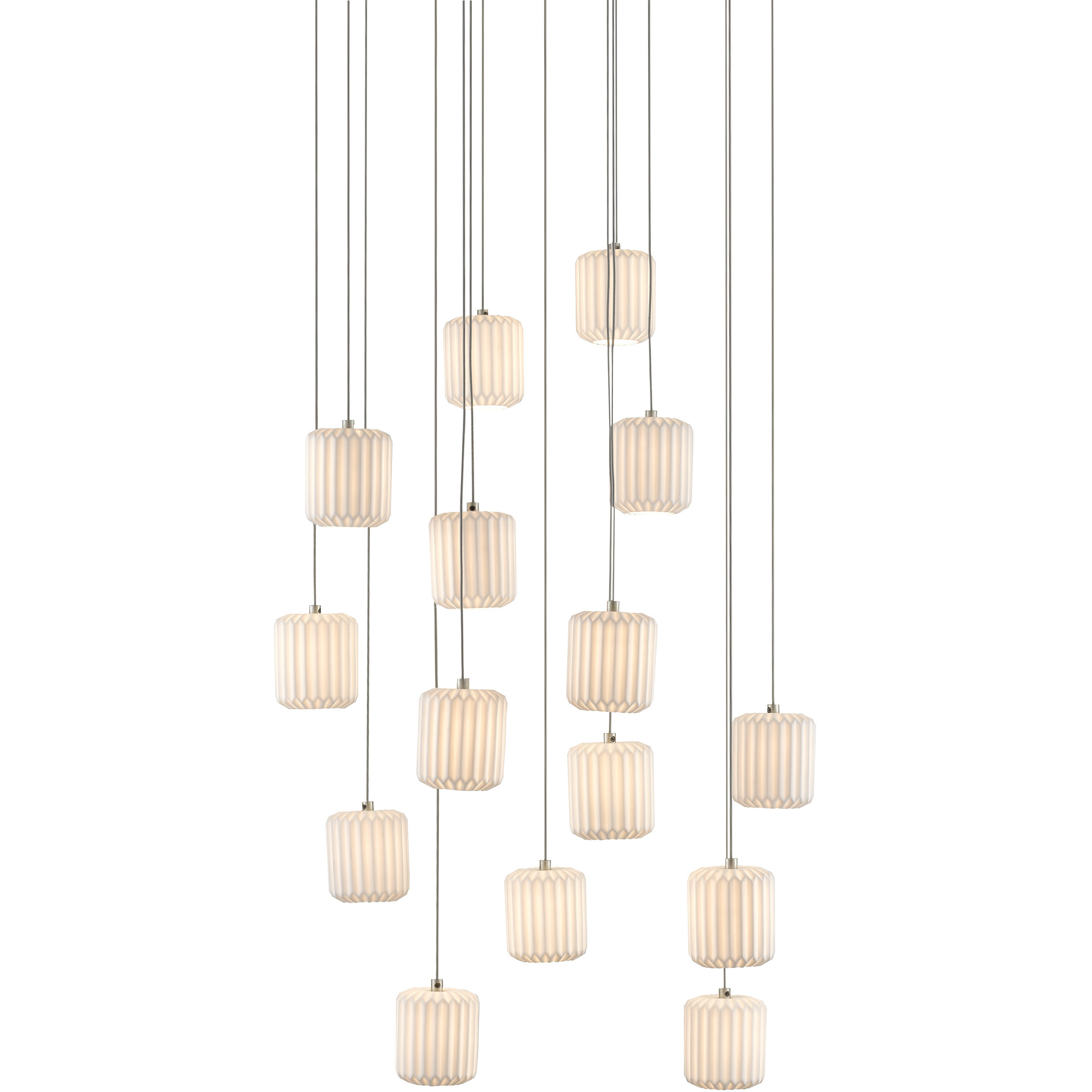 Dove 15 Light 22.5 inch Silver Multi-Drop Pendant Ceiling Light