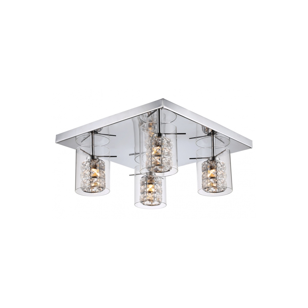 Canada 1 Light 20 inch Silver Flush Mount Ceiling Light, Glass Cover